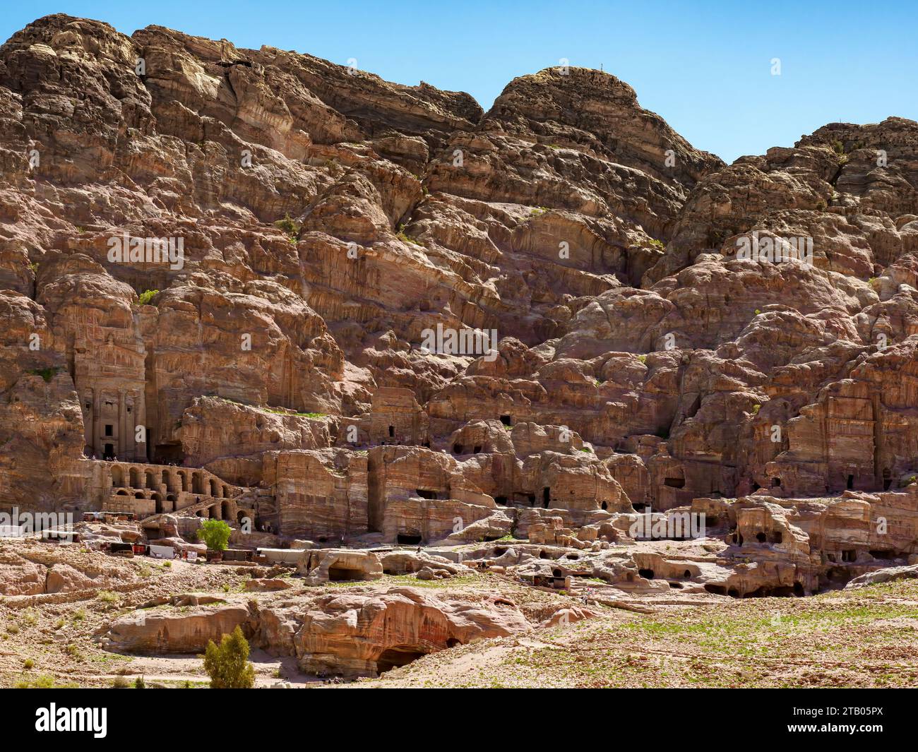 Tombes royales, Parc archéologique de Petra, site du patrimoine mondial de l'UNESCO, l'une des 7 nouvelles merveilles du monde, Jordanie. Banque D'Images