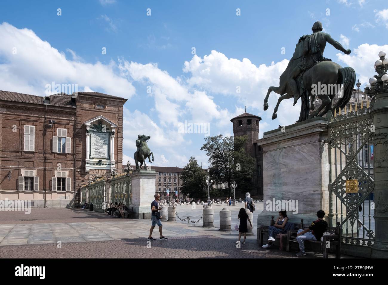 Vue de l'intérieur du Palais Royal de Turin, un palais historique de la Maison de Savoie dans la ville de Turin, dans la région du Piémont, Italie du Nord Banque D'Images