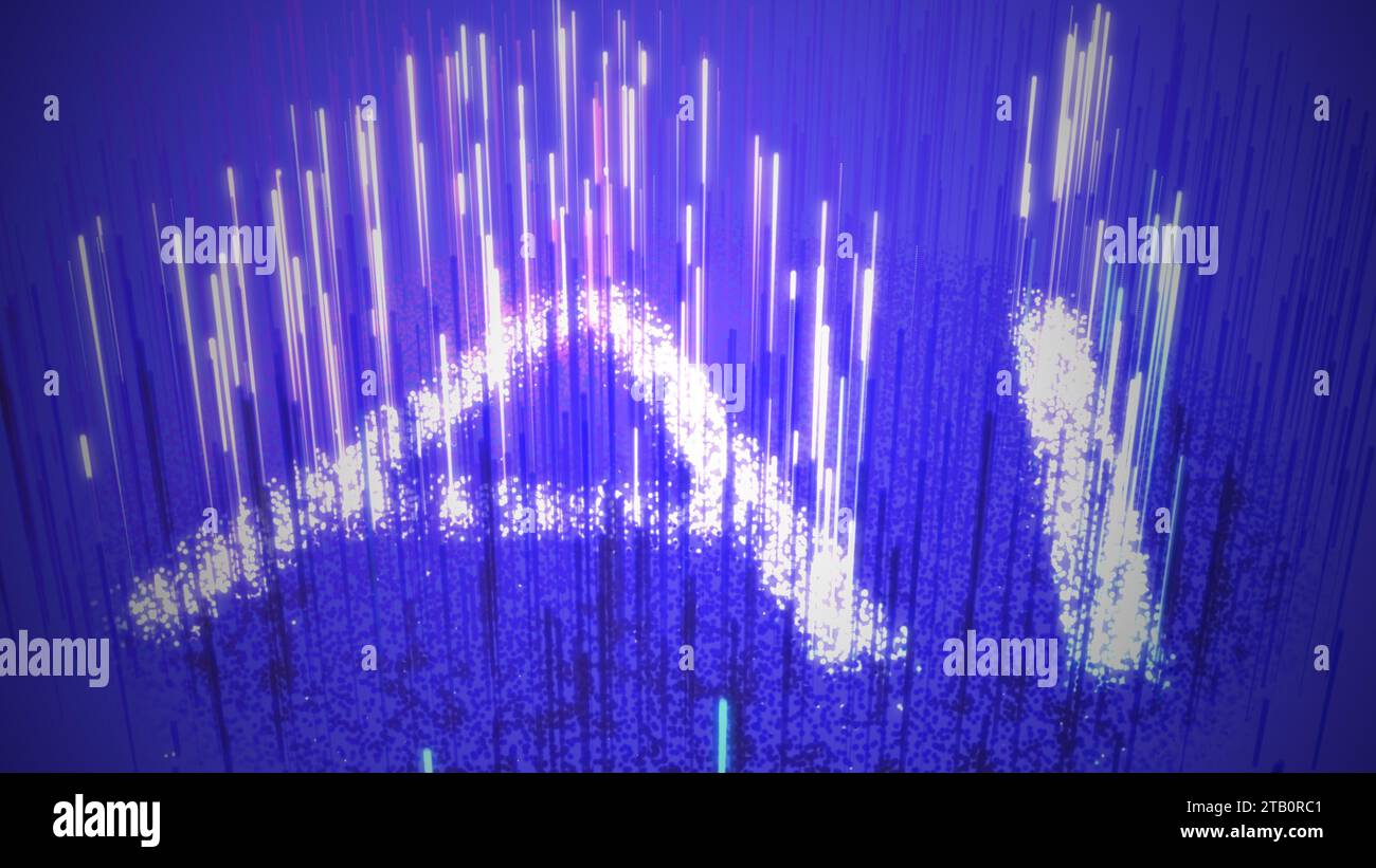 Les mots IA se révèlent à partir d'une série de particules technologiques Banque D'Images