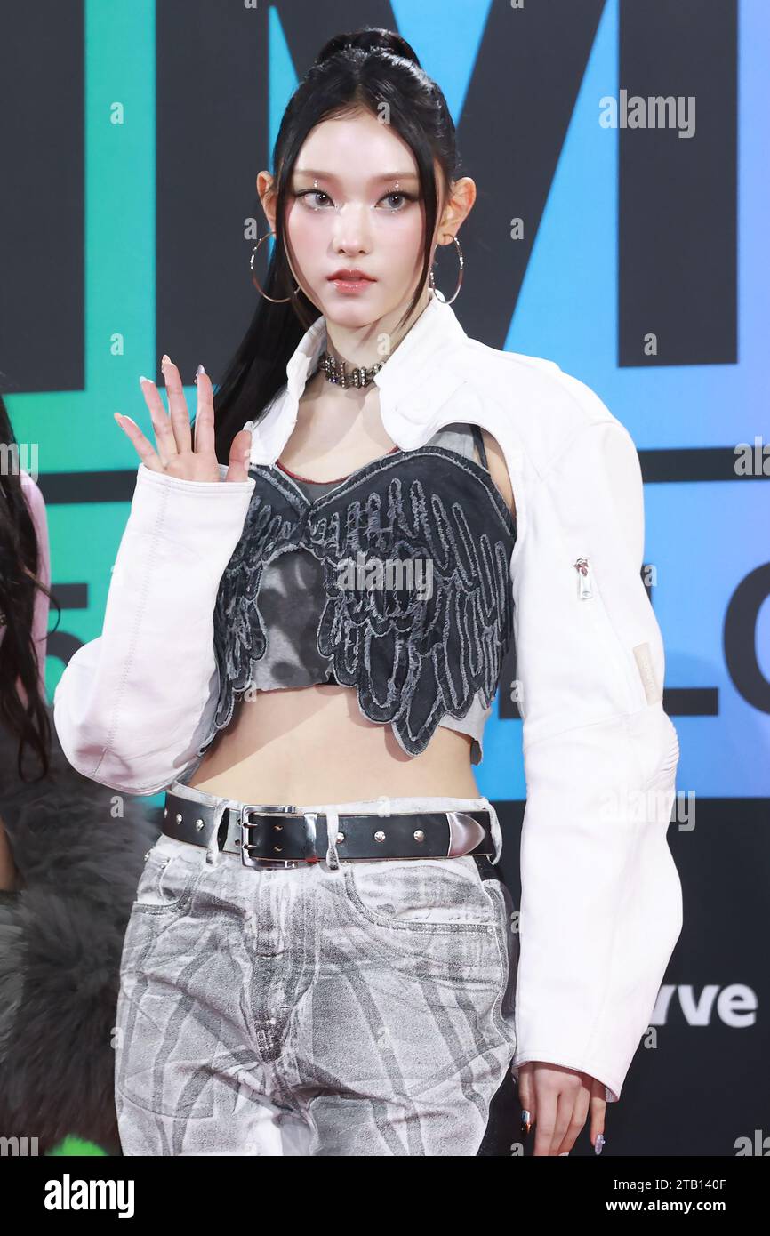 04 décembre 2023. Le girl group sud-coréen NewJeans Haerin, membre du girl group sud-coréen NewJeans, pose pour une photo lors des Melon Music Awards 2023 à inspire Arena sur l'île Yeongjong à Incheon, à l'ouest de Séoul, le 2 décembre 2023. Crédit : Yonhap/Newcom/Alamy Live News Banque D'Images