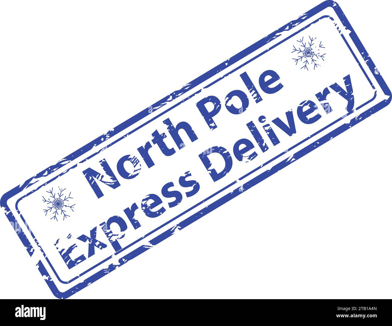 Pôle Nord, étiquette de timbre en caoutchouc de livraison express. Vecteur de timbre à caoutchouc de vacances, cachet postal de livraison illustration express de noël Illustration de Vecteur