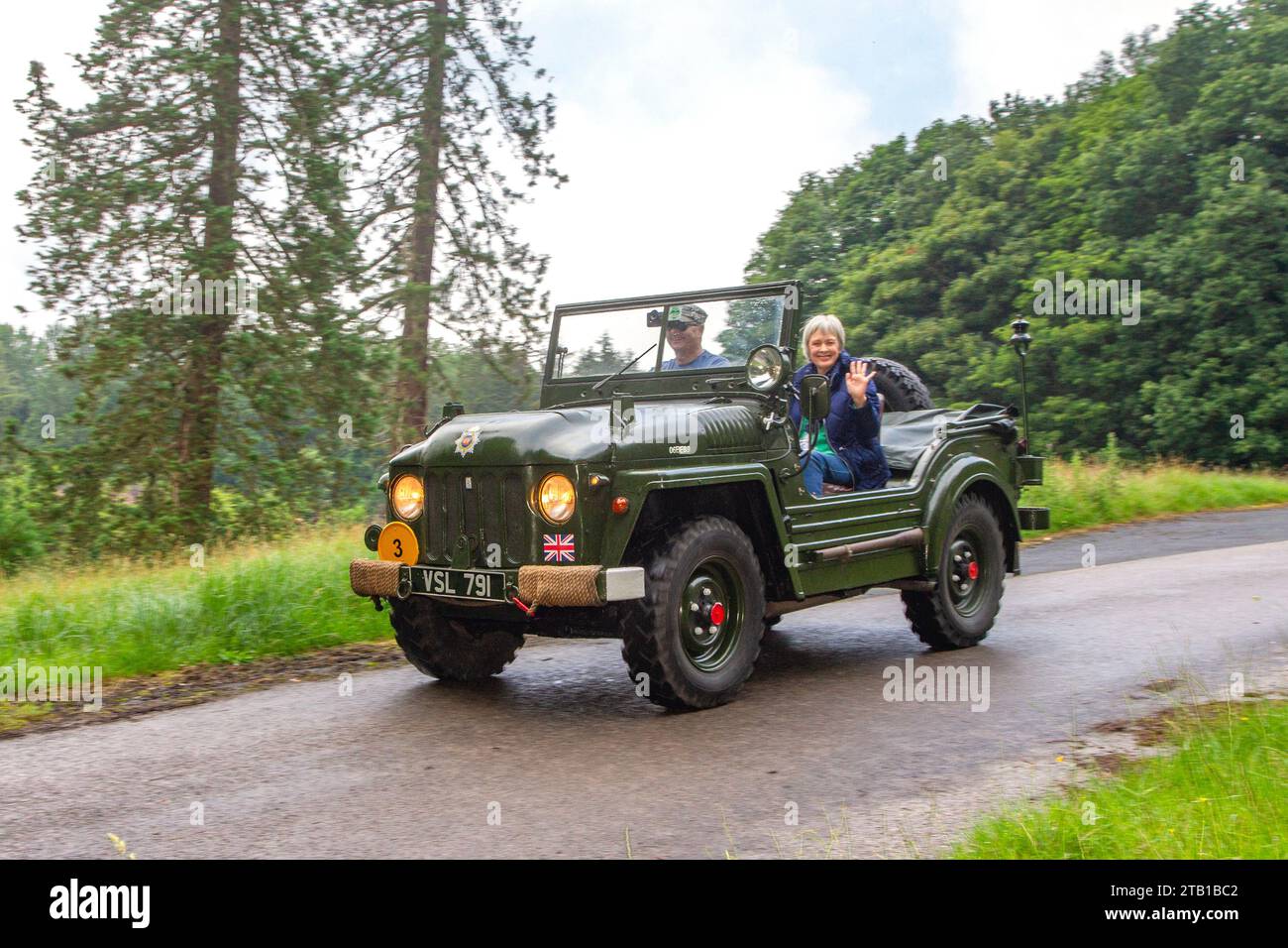 Années 1954 50 Fifties Green Austin champ, version quatre cylindres 2,8 L du moteur de la gamme Rolls-Royce B, véhicule militaire à quatre roues motrices Banque D'Images