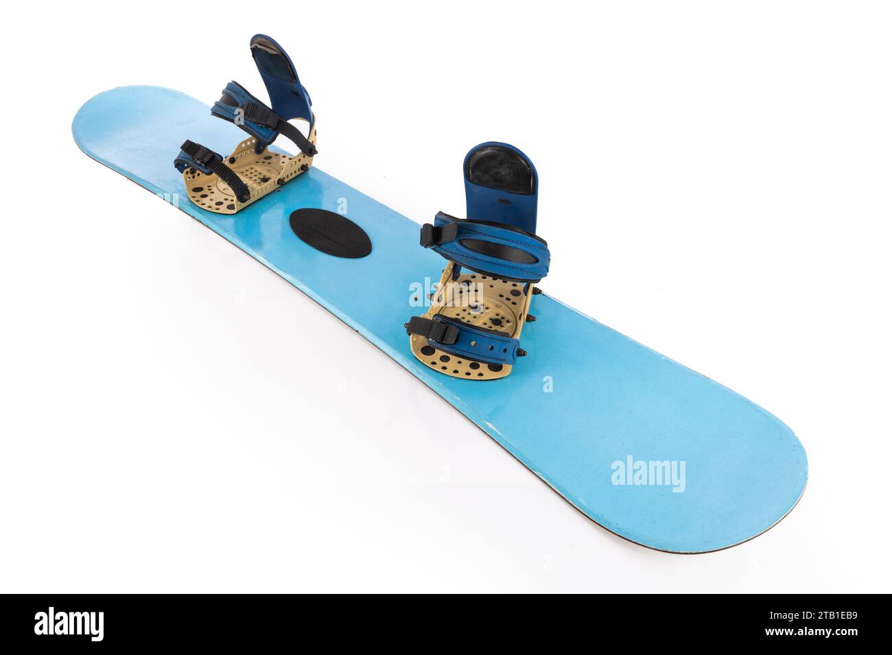 Snowboard isolé sur fond blanc, snowboard équipement de ski de sport extrême. Banque D'Images