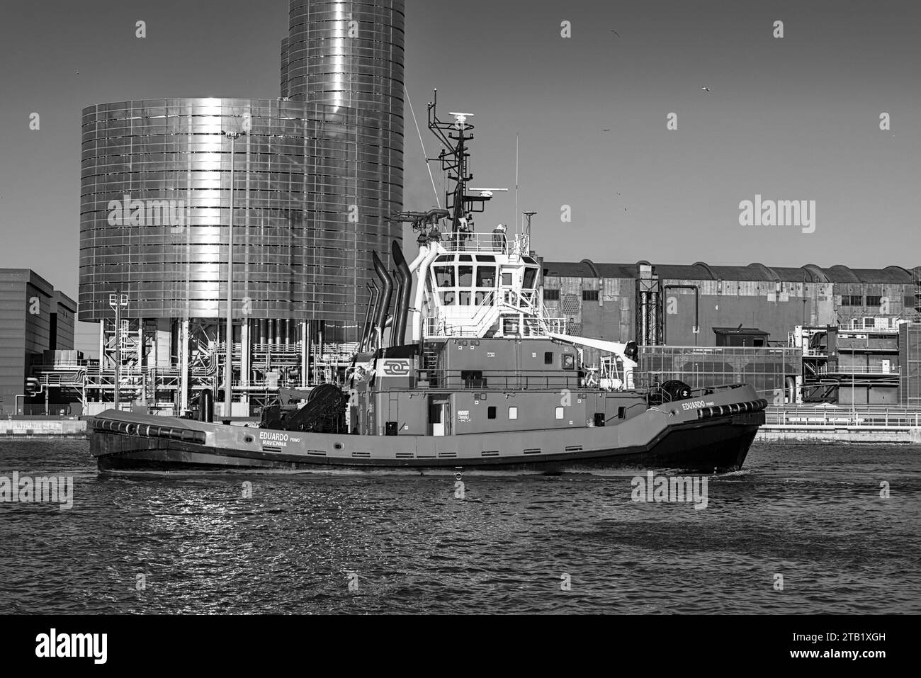 Remorqueurs, bateaux, cabanes de pêche à Pialassa Baiona, Ravenne Banque D'Images
