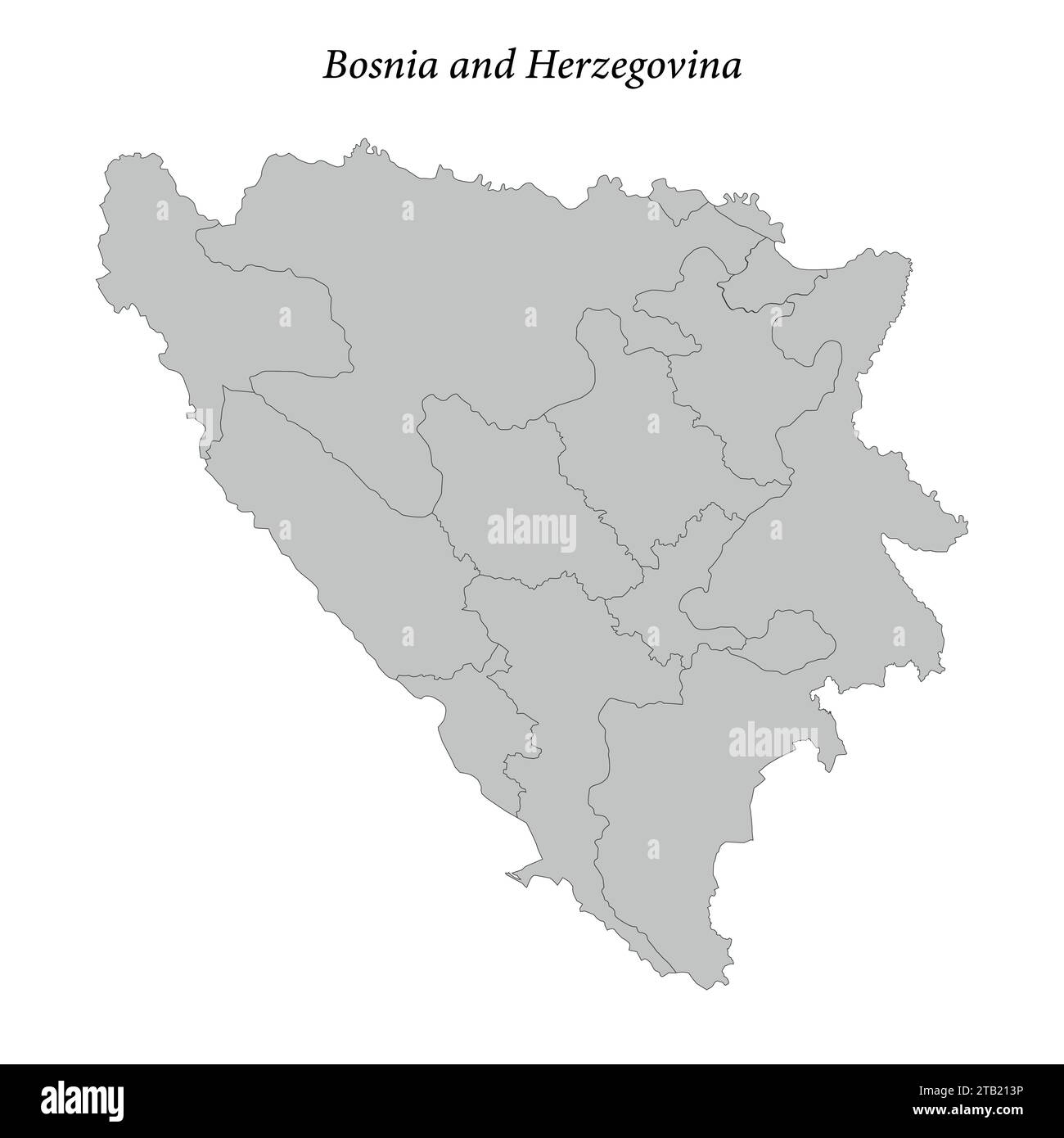 Carte plate simple de la Bosnie-Herzégovine avec les frontières du district Illustration de Vecteur Carte plate simple de la Bosnie-Herzégovine avec les frontières du district Illustration de Vecteur