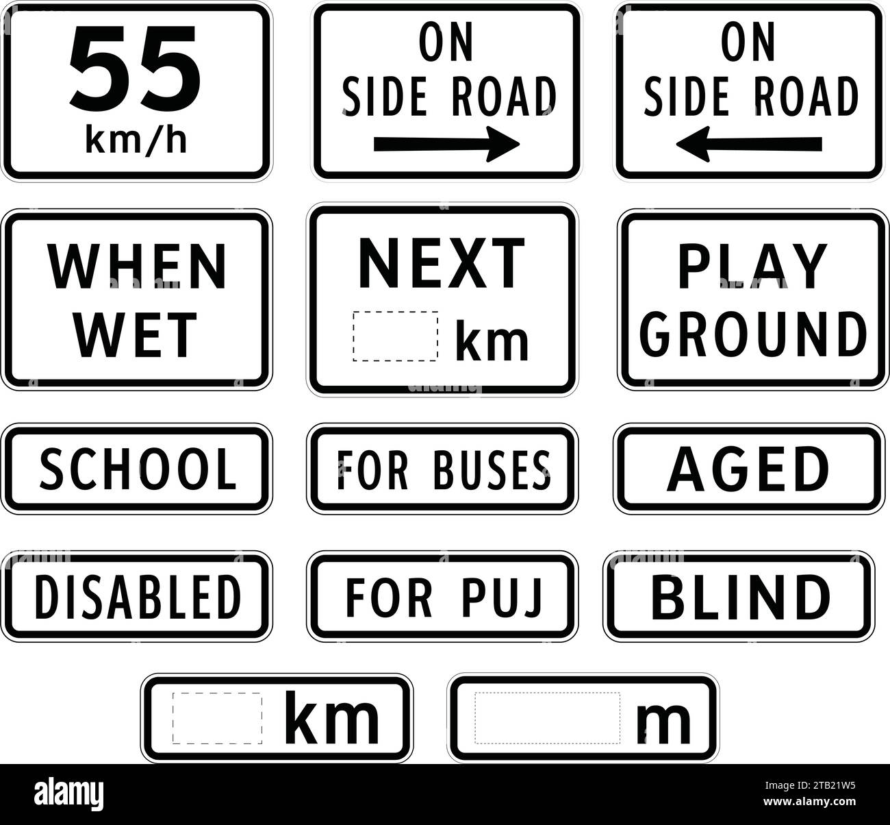 Panneaux supplémentaires, panneaux routiers aux Philippines, panneaux réglementaires indiquent l'application d'exigences légales ou statutaires. Illustration de Vecteur