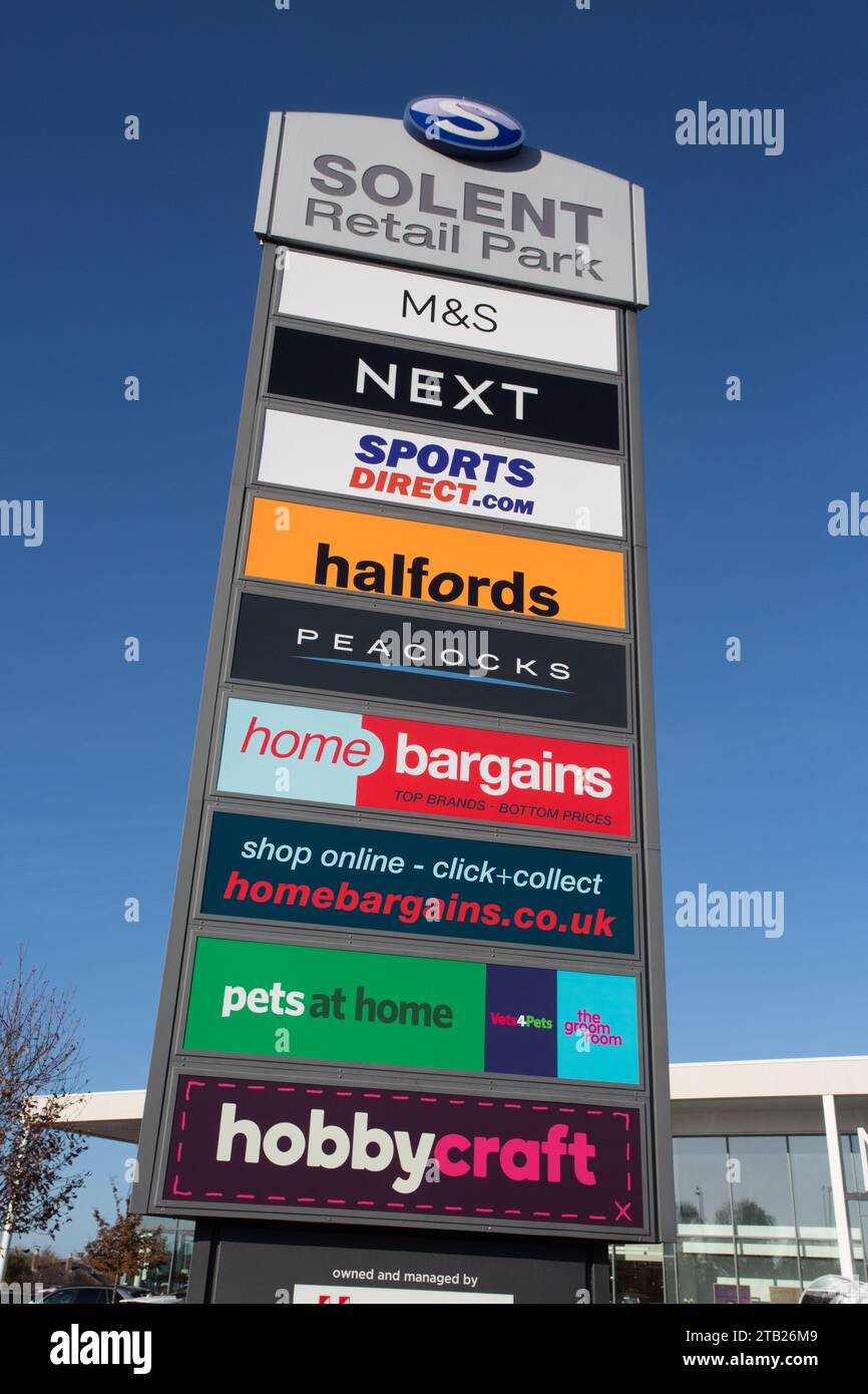 Solent Retail Park, Havant, Hampshire Banque D'Images