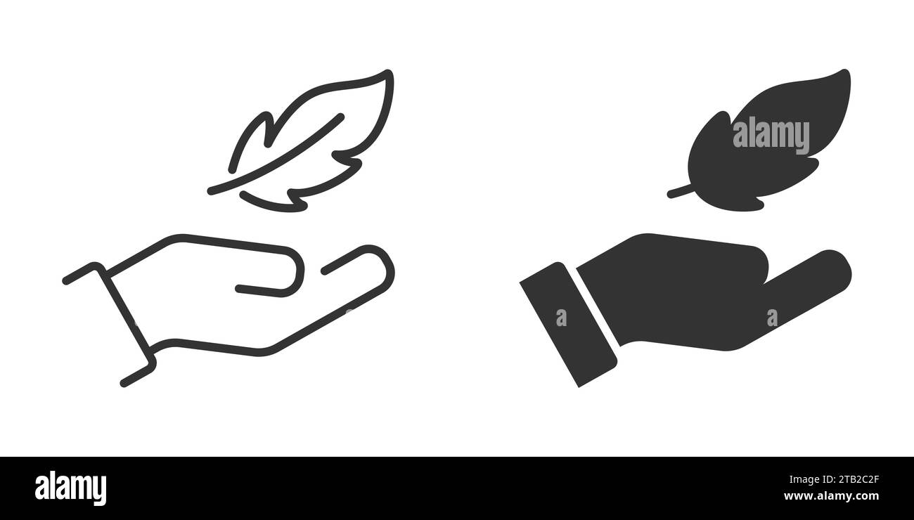 Icône plume à la main. Icône légère. Illustration vectorielle Illustration de Vecteur