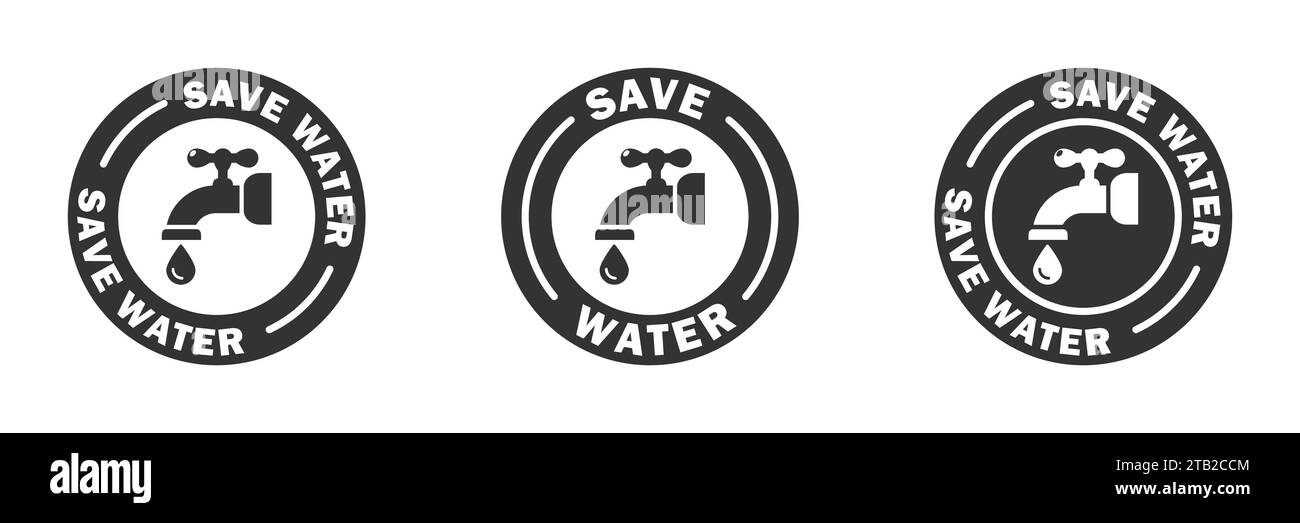 Icône économiser l'eau. Symbole d'économie d'eau. icône de conservation de l'eau. Illustration vectorielle plate Illustration de Vecteur