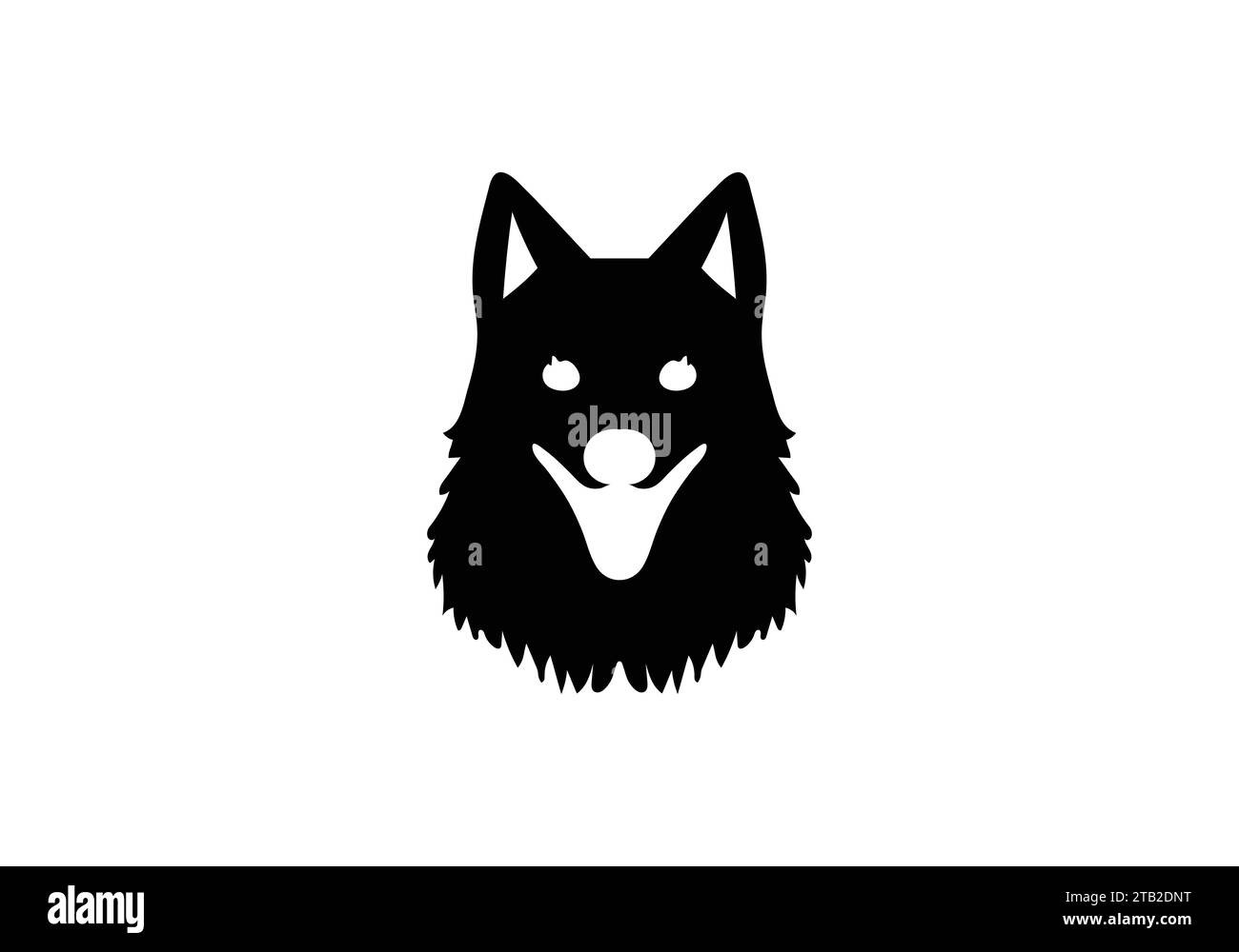 Dessin d'icône d'illustration de style minimal American Eskimo Dog Illustration de Vecteur
