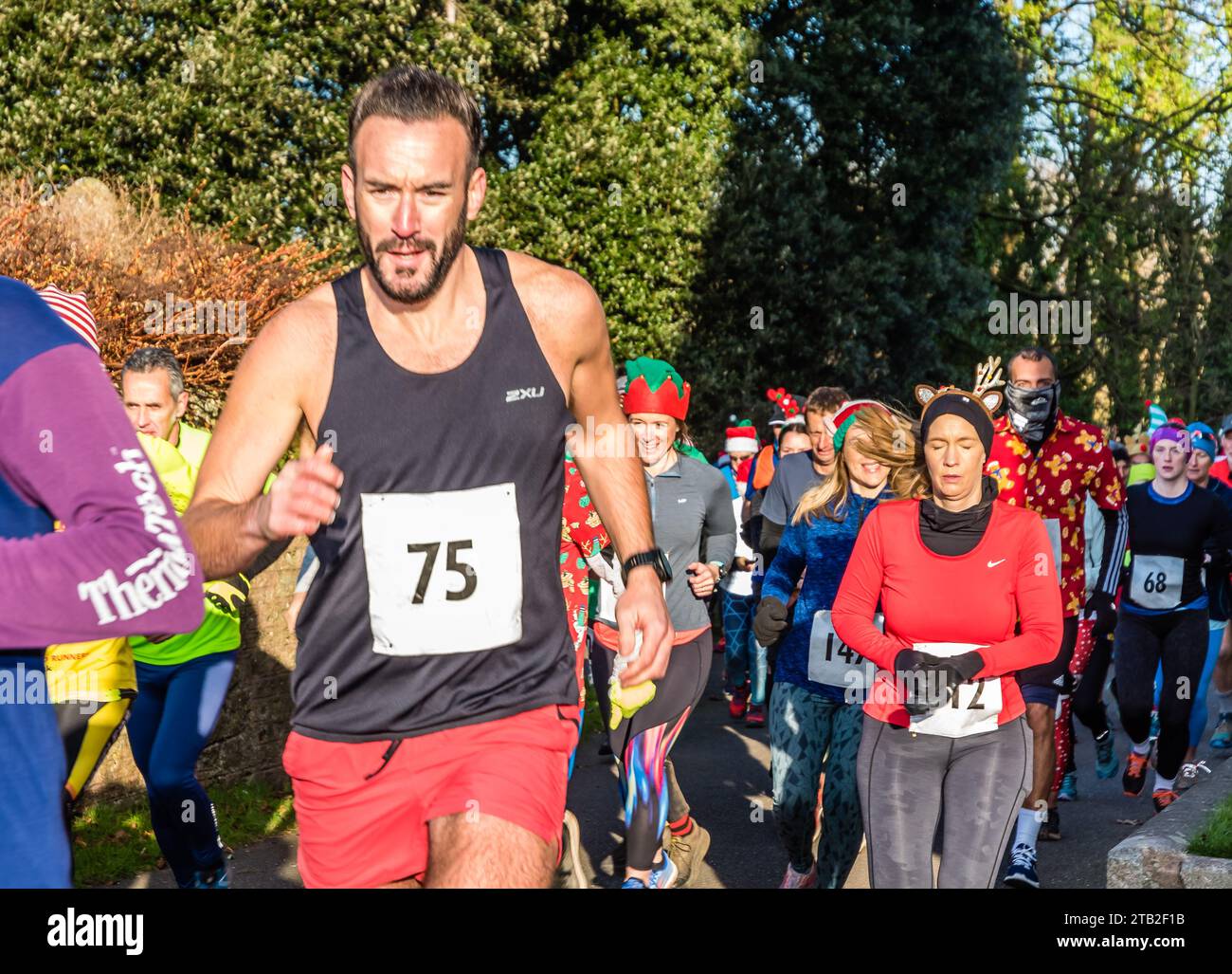 La course amusante Otterton Reindeer : Banque D'Images