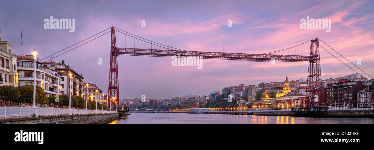 Vue panoramique sur le pont de Bizkaia, Portugalete, Espagne Banque D'Images