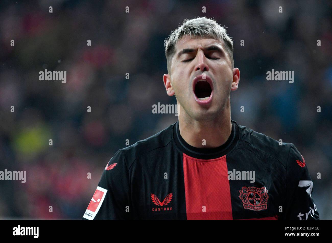 BayArena Leverkusen Allemagne, 3.12.2023, football : Bundesliga saison 2023/24 match 13 : Bayer 04 Leverkusen (B04) vs Borussia Dortmund (BVB) ; Exequiel Palacios (B04) Banque D'Images