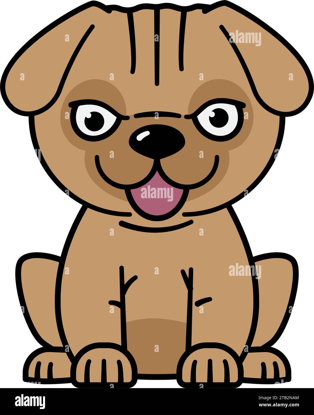 Petite illustration vectorielle de chien chiot de dessin animé Illustration de Vecteur