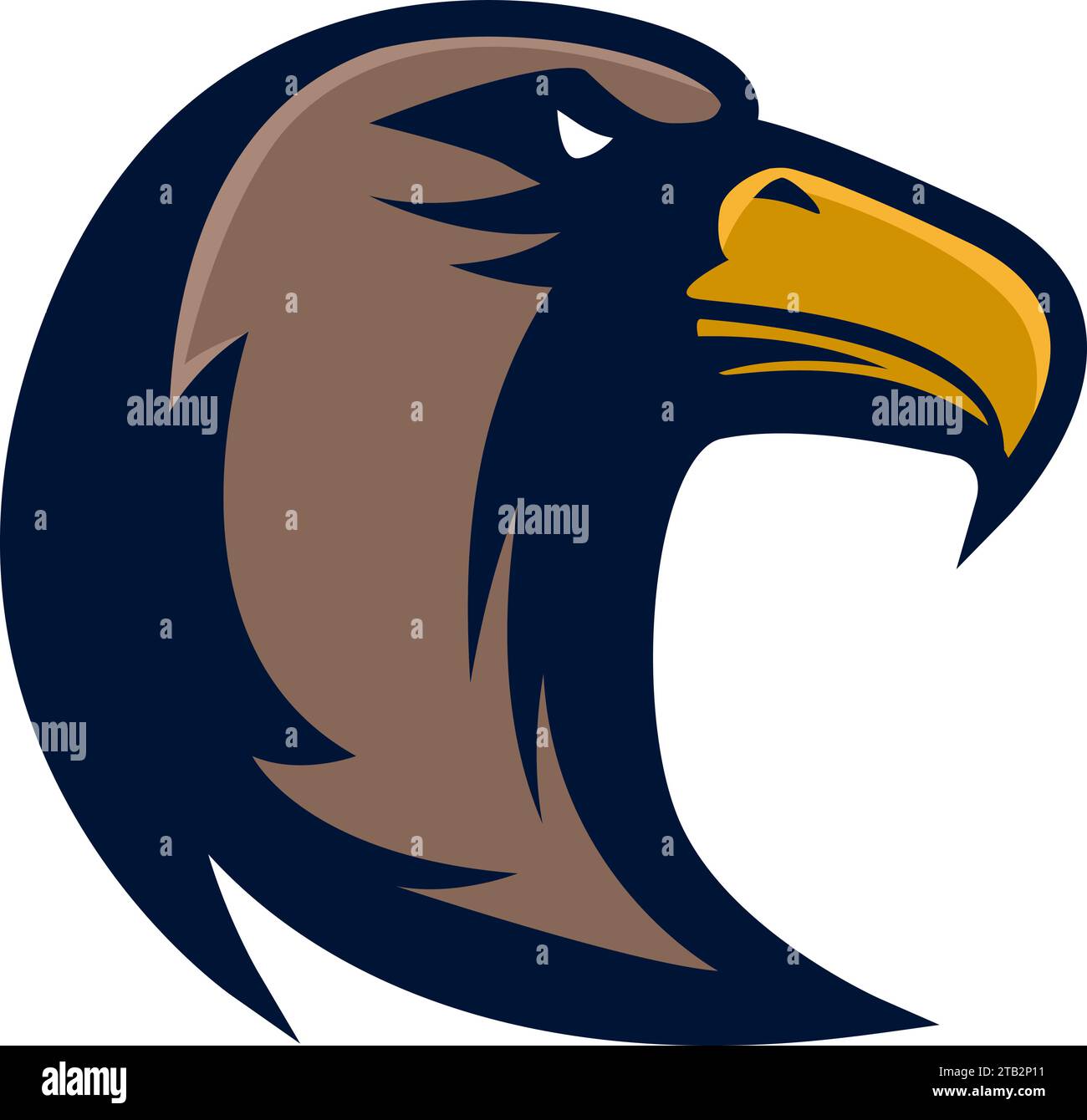 Tête d'aigle. Mascotte d'équipe sportive ou de club. Élément de conception pour logo, étiquette, emblème, signe. Illustration vectorielle. Illustration de Vecteur