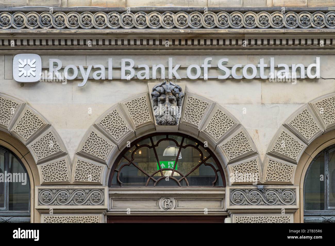 Royal Bank of Scotland signe, Glasgow, Écosse, Royaume-Uni, Europe Banque D'Images