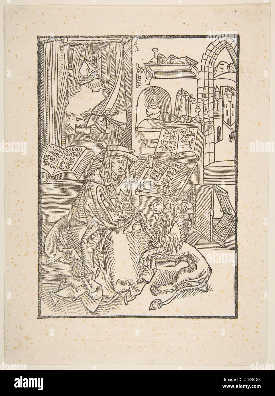 Saint Jérôme extrayant une Thorn du pied de Lion, Lyon, 1508 (copie) 1931 par Albrecht durer Banque D'Images