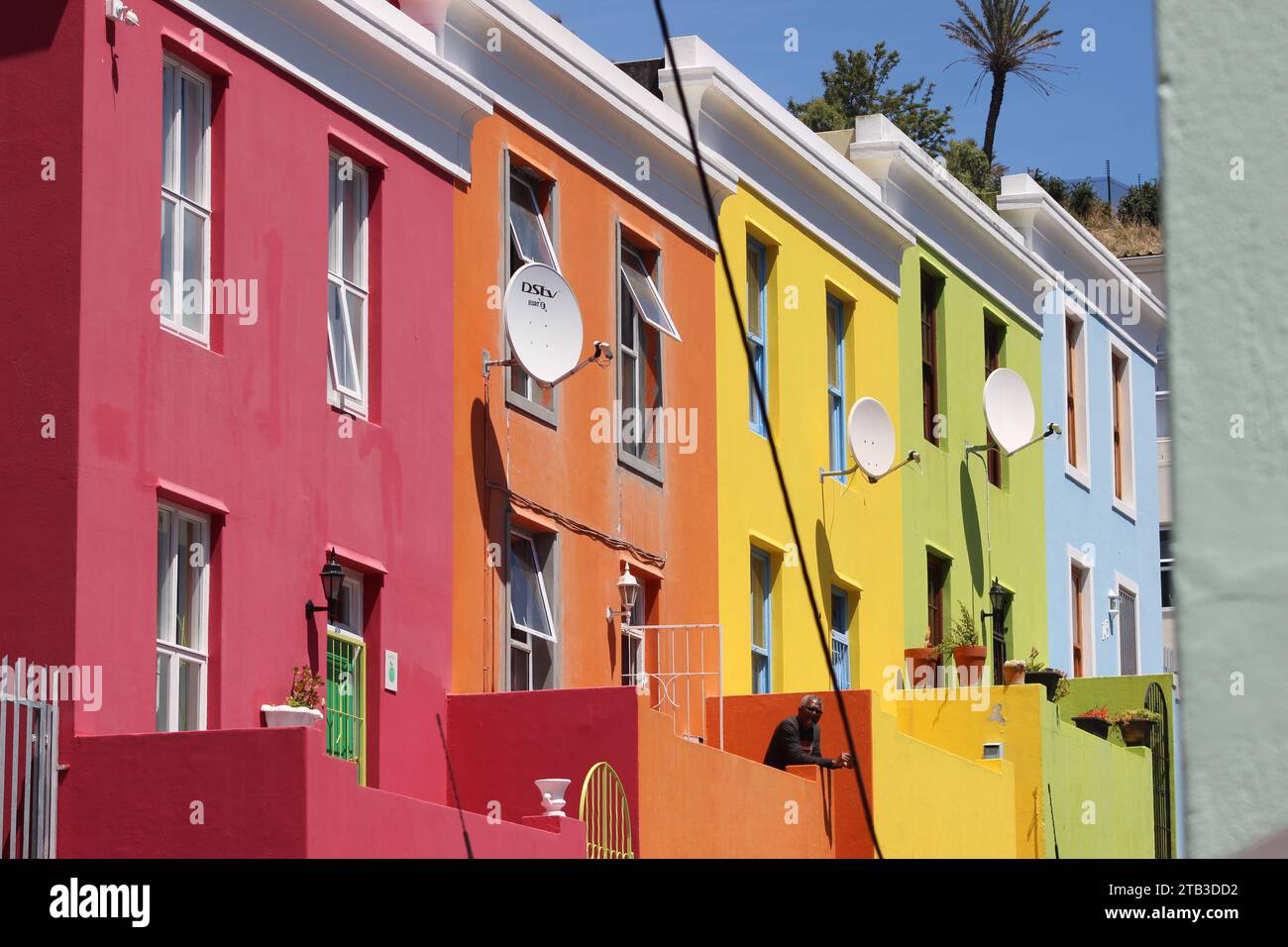 Appartements colorés à Bokaap, Cape Town. Banque D'Images
