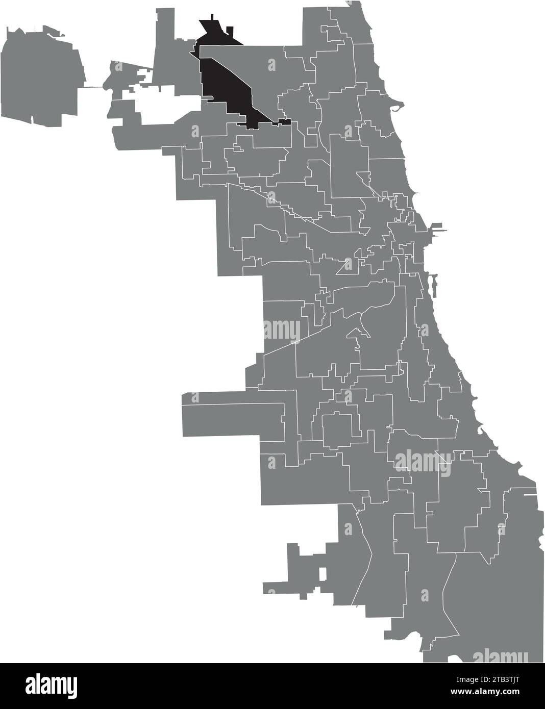 Carte de localisation du QUARTIER 45, CONSEIL MUNICIPAL DE CHICAGO Illustration de Vecteur