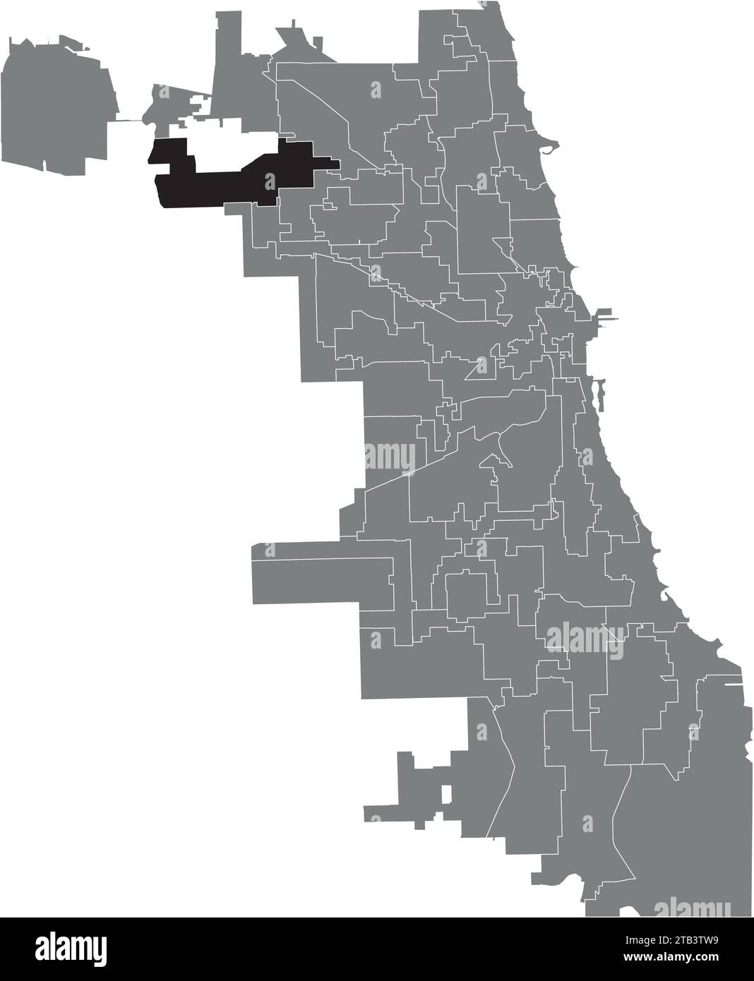 Carte de localisation du QUARTIER 38, CONSEIL MUNICIPAL DE CHICAGO Illustration de Vecteur