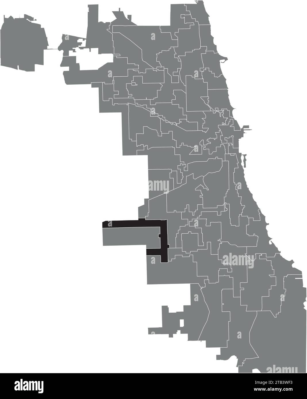 Carte de localisation du QUARTIER 23, CONSEIL MUNICIPAL DE CHICAGO Illustration de Vecteur
