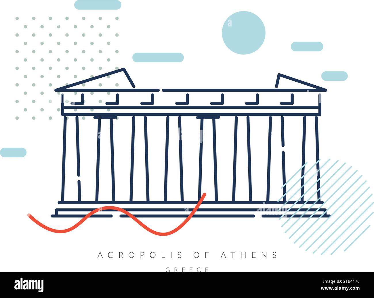 Acropole d'Athènes - Grèce - Illustration stock comme fichier EPS 10 Illustration de Vecteur
