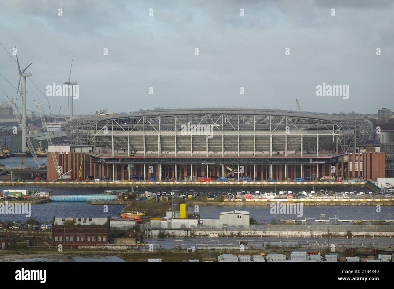 Construction du Bramley Moore, nouveau stade de l'Everton FC. Merseyside Royaume-Uni Banque D'Images