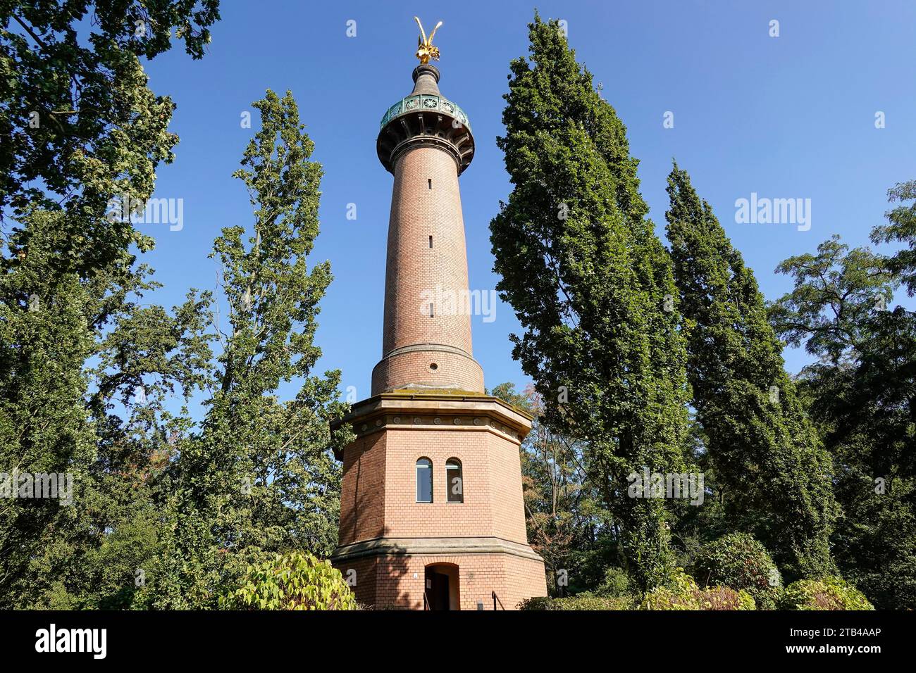 Colonne de la victoire Hakenberg, Am Denkmal, Fehrbellin, Brandebourg, Allemagne Banque D'Images