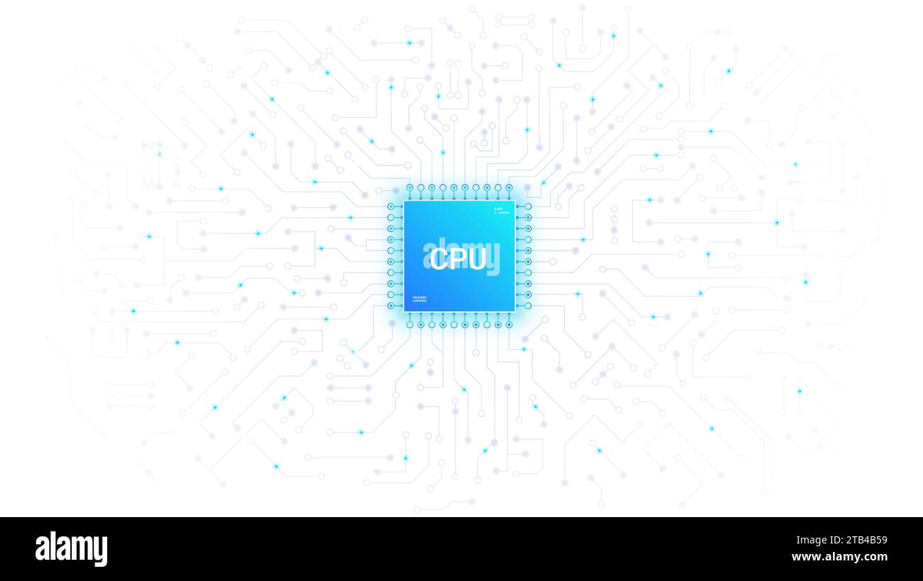 Vecteur d'affiche blanche CPU Illustration de Vecteur