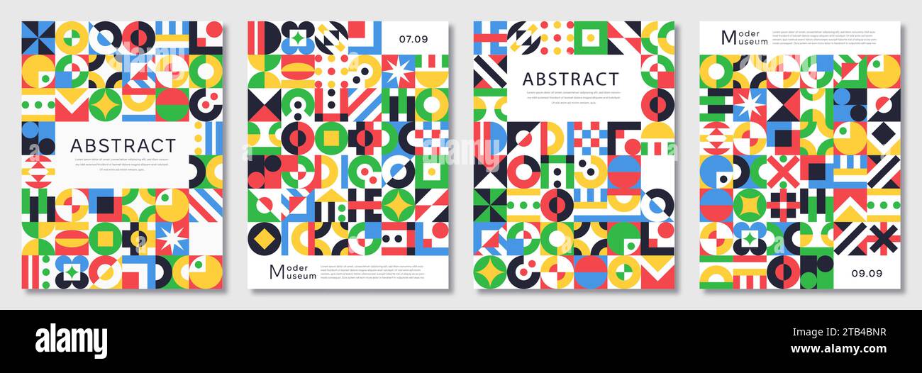 Ensemble vectoriel d'affiches abstraites modernes Illustration de Vecteur