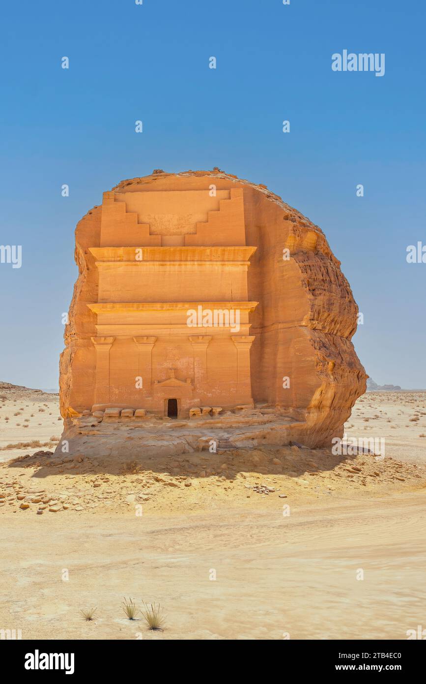 Hegra, Arabie Saoudite - Hegra, également connu sous le nom de Mada'in Salih, est un site archéologique situé dans la région d'Al-'Ula. Banque D'Images