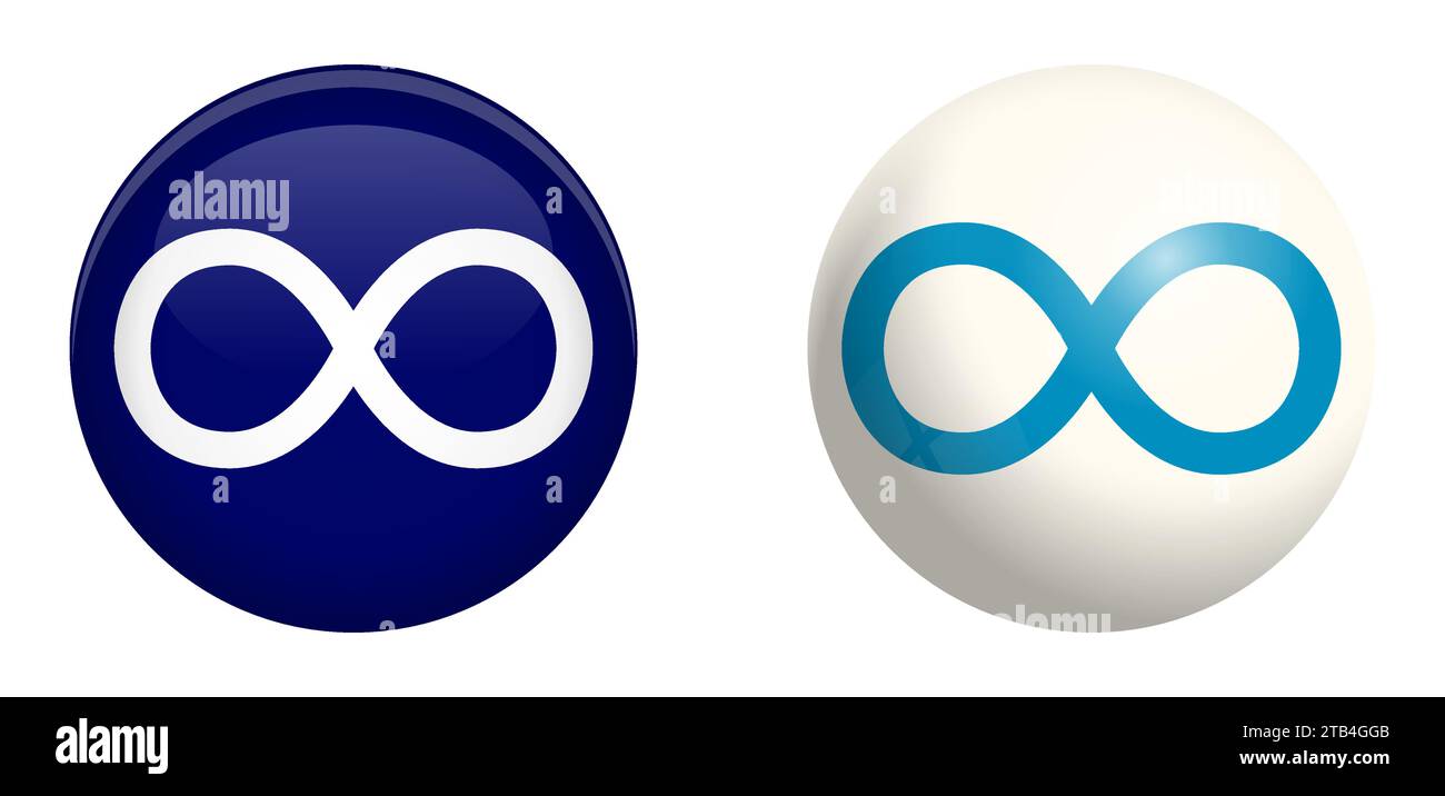 Symbole infini dans une sphère bleue ou un cercle 3D. Illustration de Vecteur