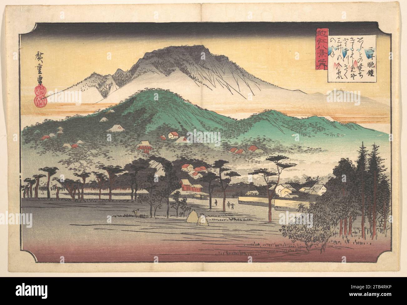 Cloches de Vesper au temple Mii 1936 par Utagawa Hiroshige Banque D'Images