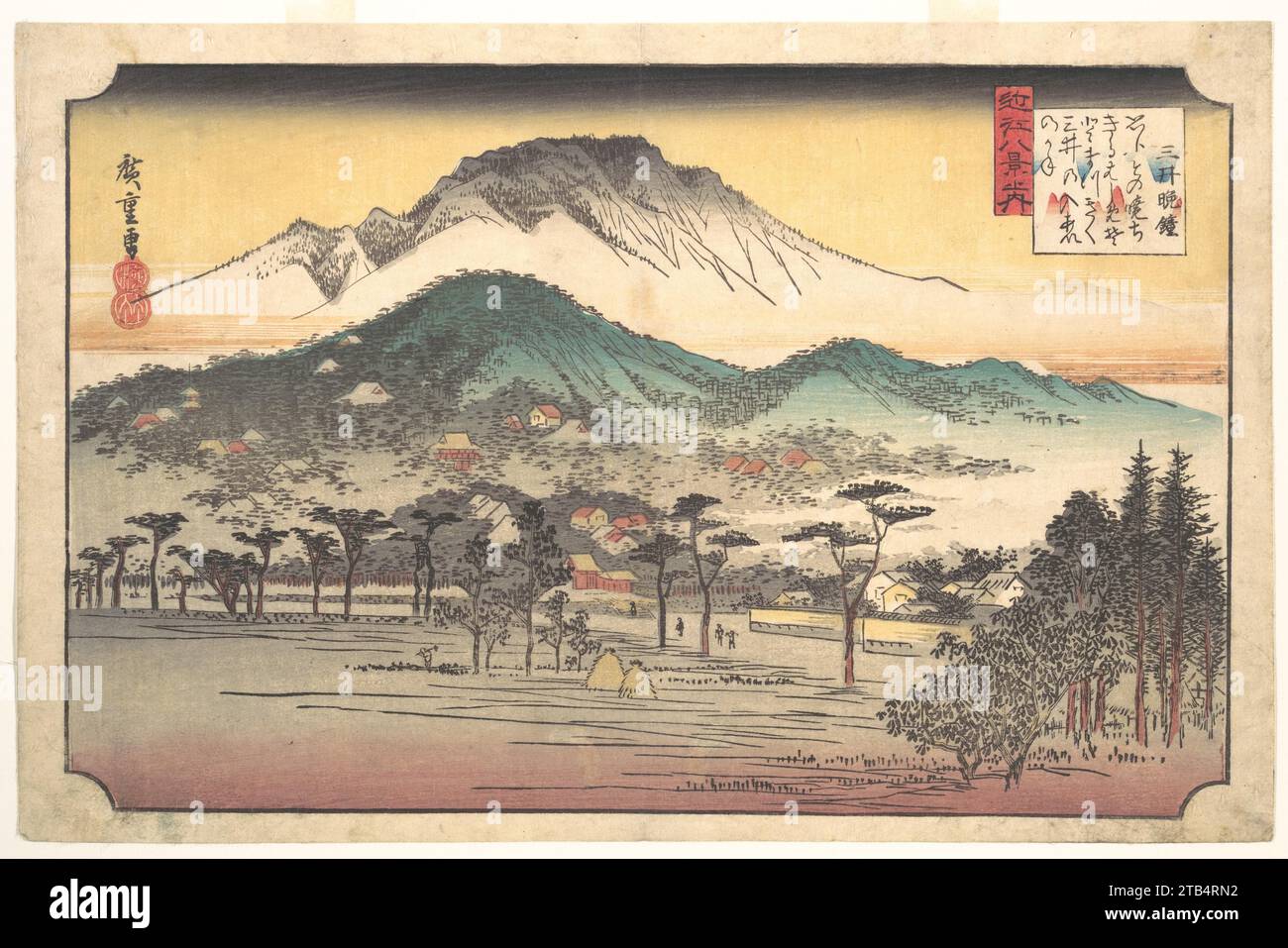 Cloches de Vesper au temple Mii 1939 par Utagawa Hiroshige Banque D'Images