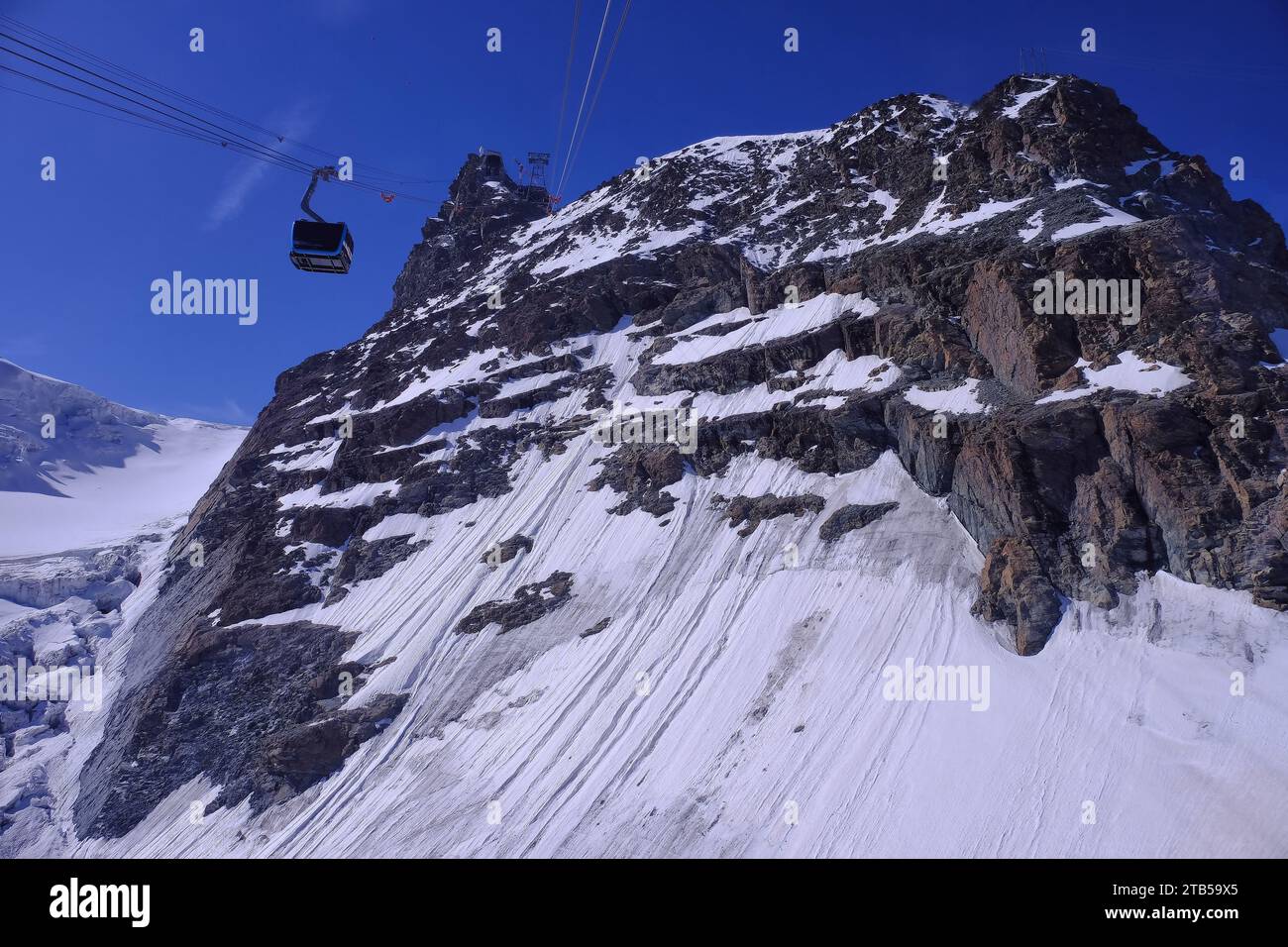 Téléphérique Matterhorn Glacier Paradise près de Zermatt, Visp, Valais, Suisse Banque D'Images