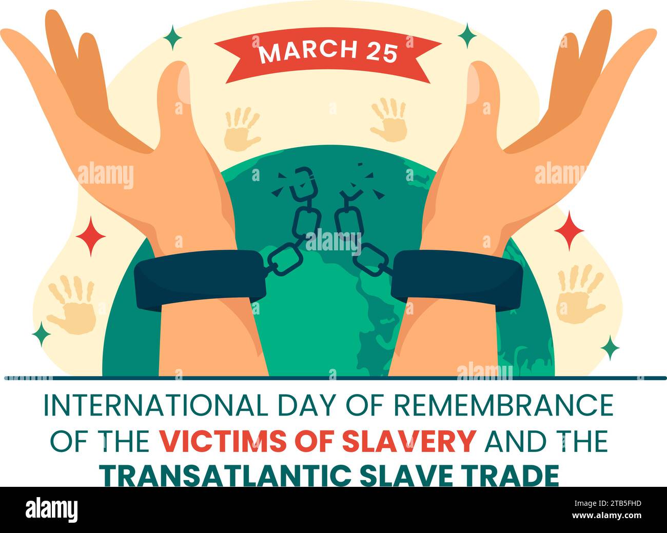 Journée internationale de commémoration des victimes de l ' esclavage et de la conception vectorielle transatlantique de l ' esclave Illustration contre la traite des personnes Illustration de Vecteur