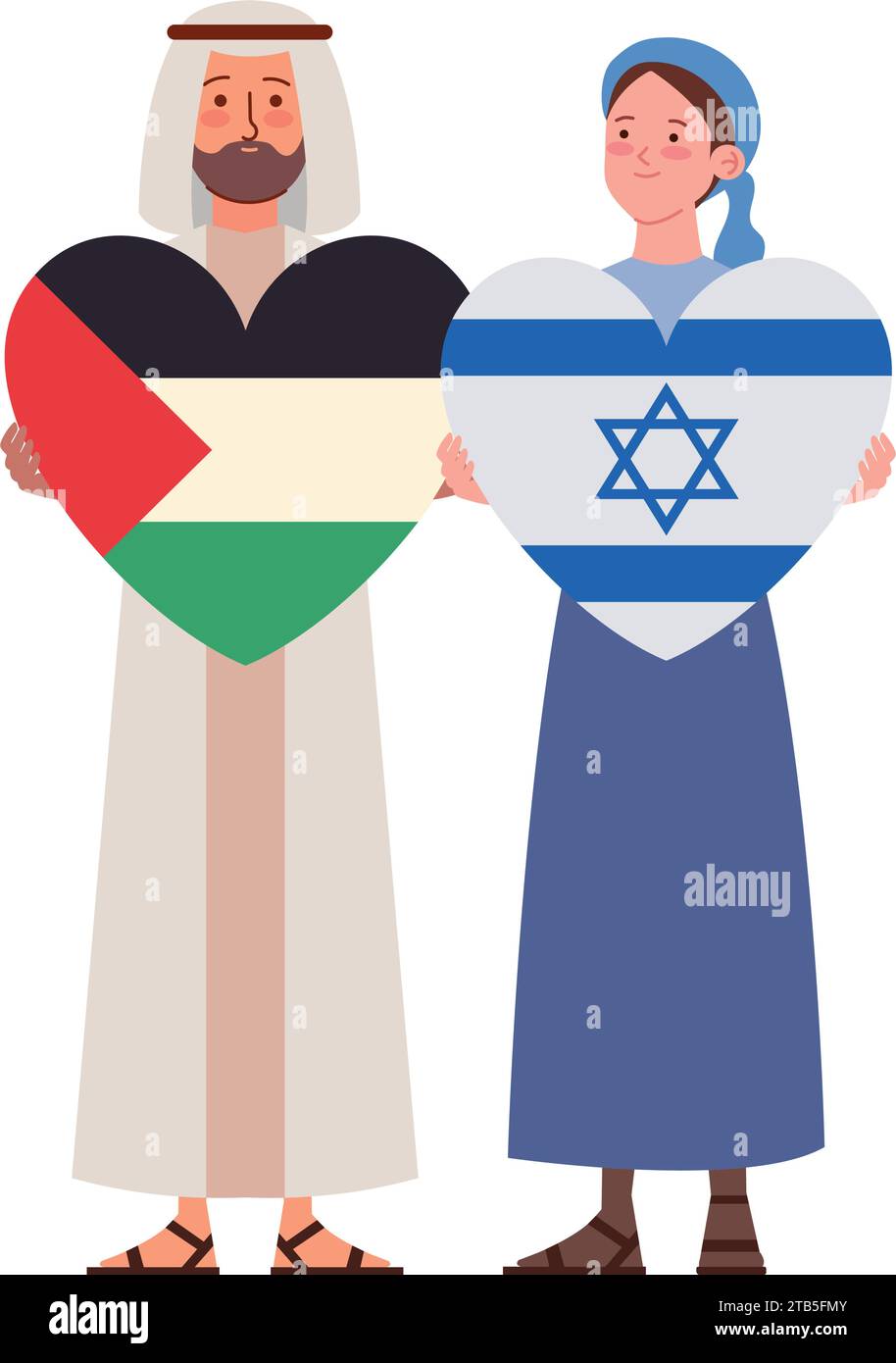 israël et palestine paix homme et femme Illustration de Vecteur
