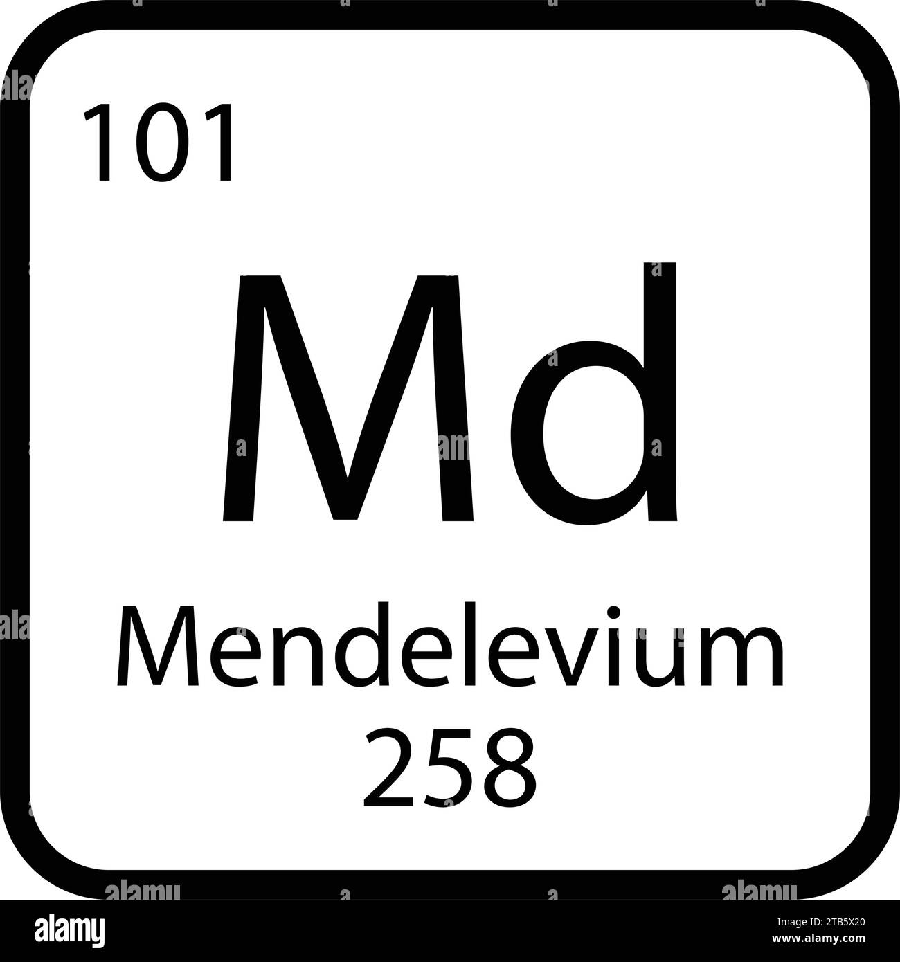 Mendelevium icône vektor illustration design Illustration de Vecteur