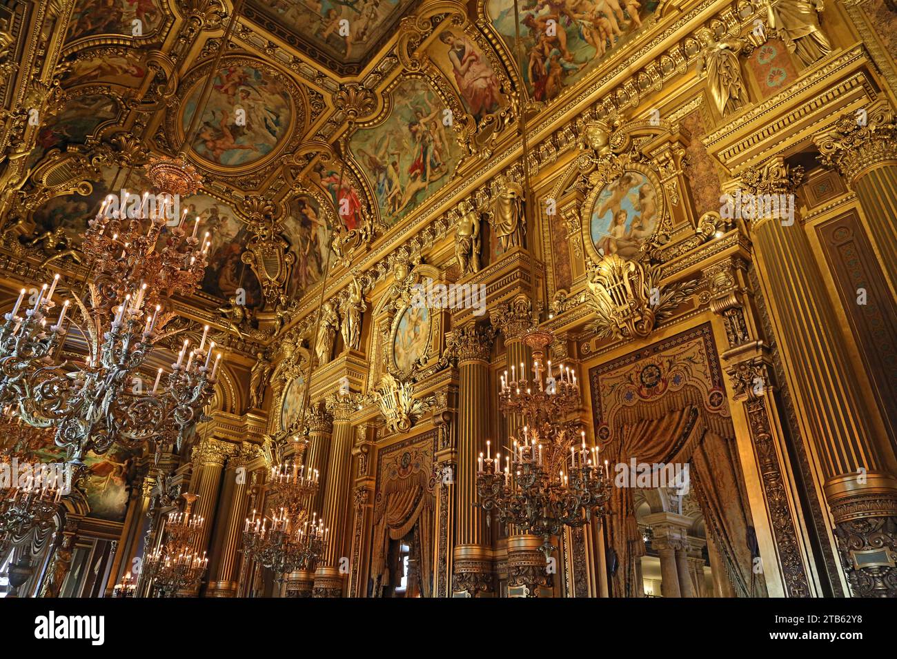 Grand foyer - Palais Garnier, Paris Banque D'Images