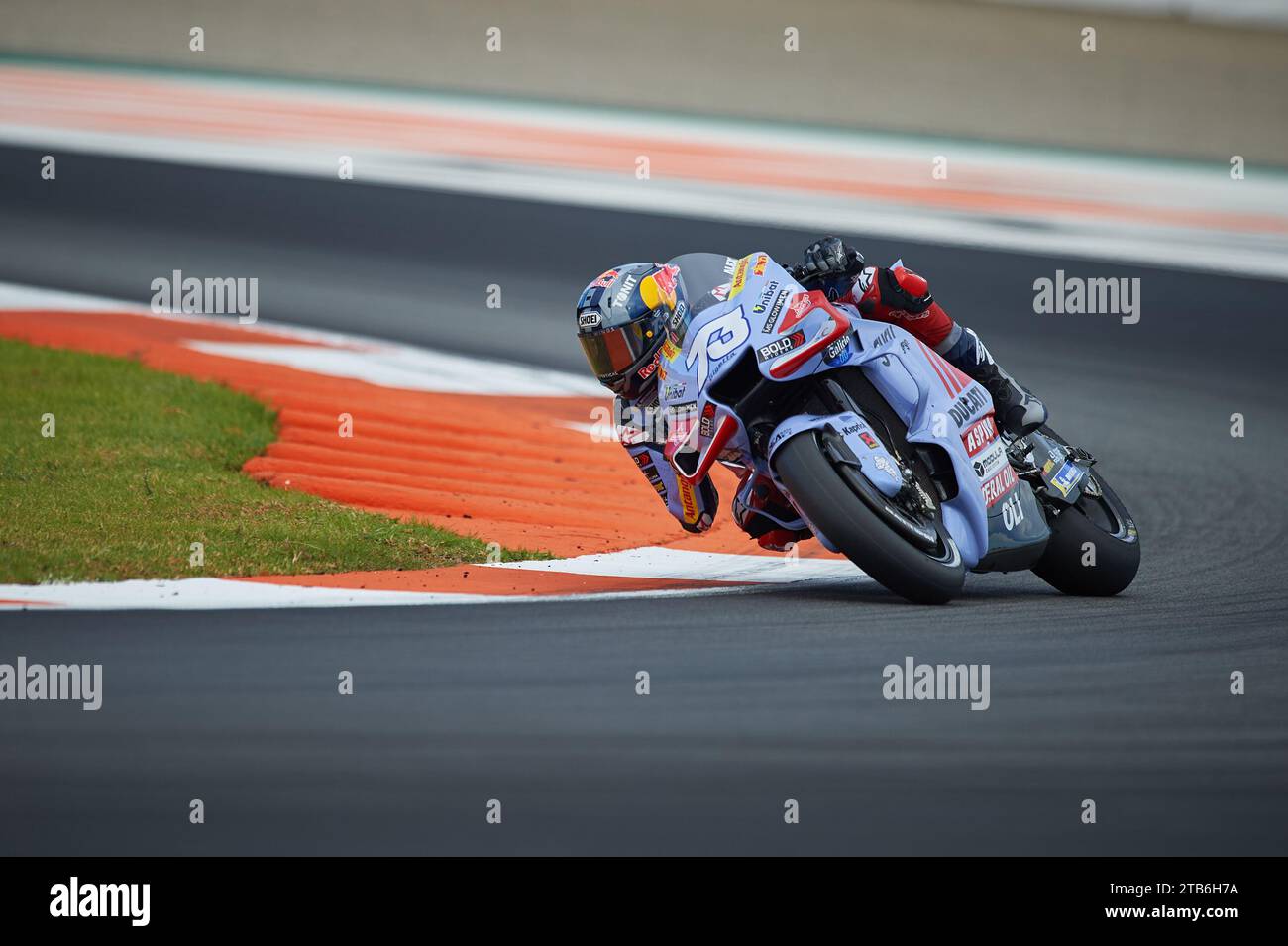 Alex Marquez de l'Espagne et Gresini Racing MotoGP roulent lors du moto GP Valencia Test sur le circuit Ricardo Tormo (Cheste, moto GP Valencia Test). Banque D'Images