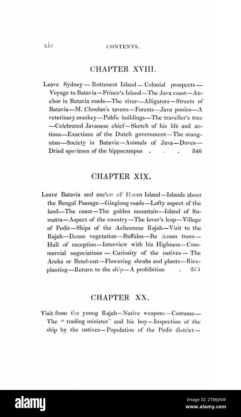Errances en Nouvelle-Galles du Sud, Batavia, Pedir Coast, Singapour et en Chine Banque D'Images