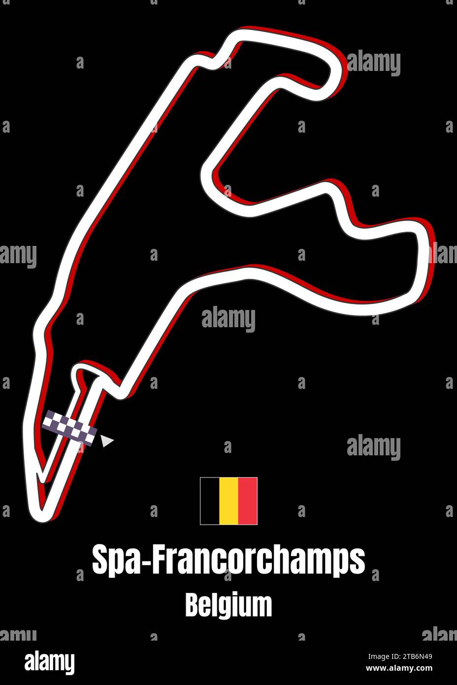 Carte du circuit de Spa Francorchamps Illustration de Vecteur
