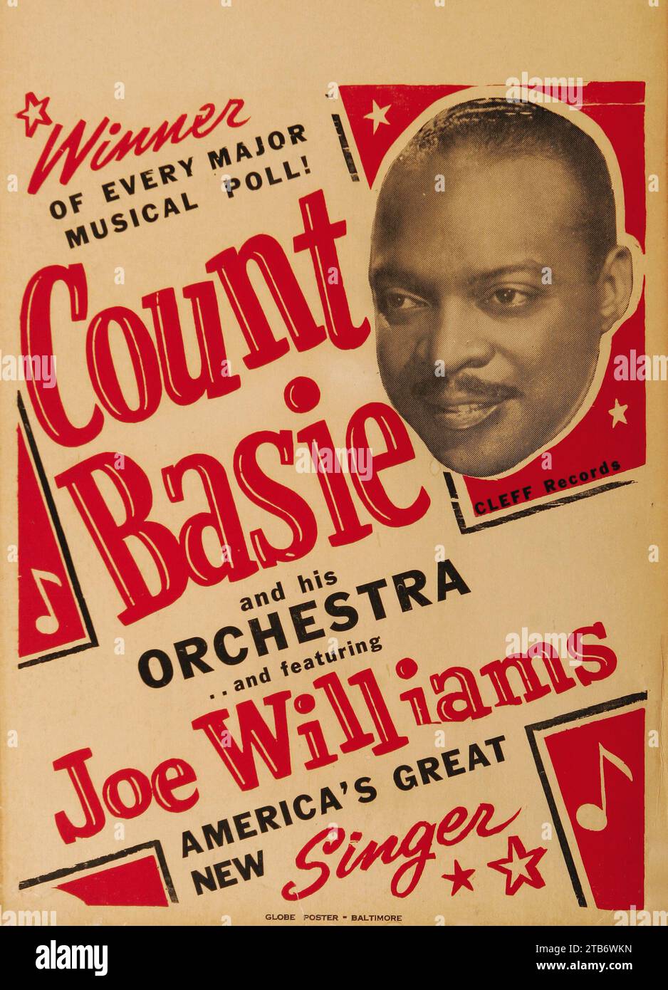 JAZZ - Count Basie Orchestra avec Joe Williams - affiche de concert (c 1955) Banque D'Images