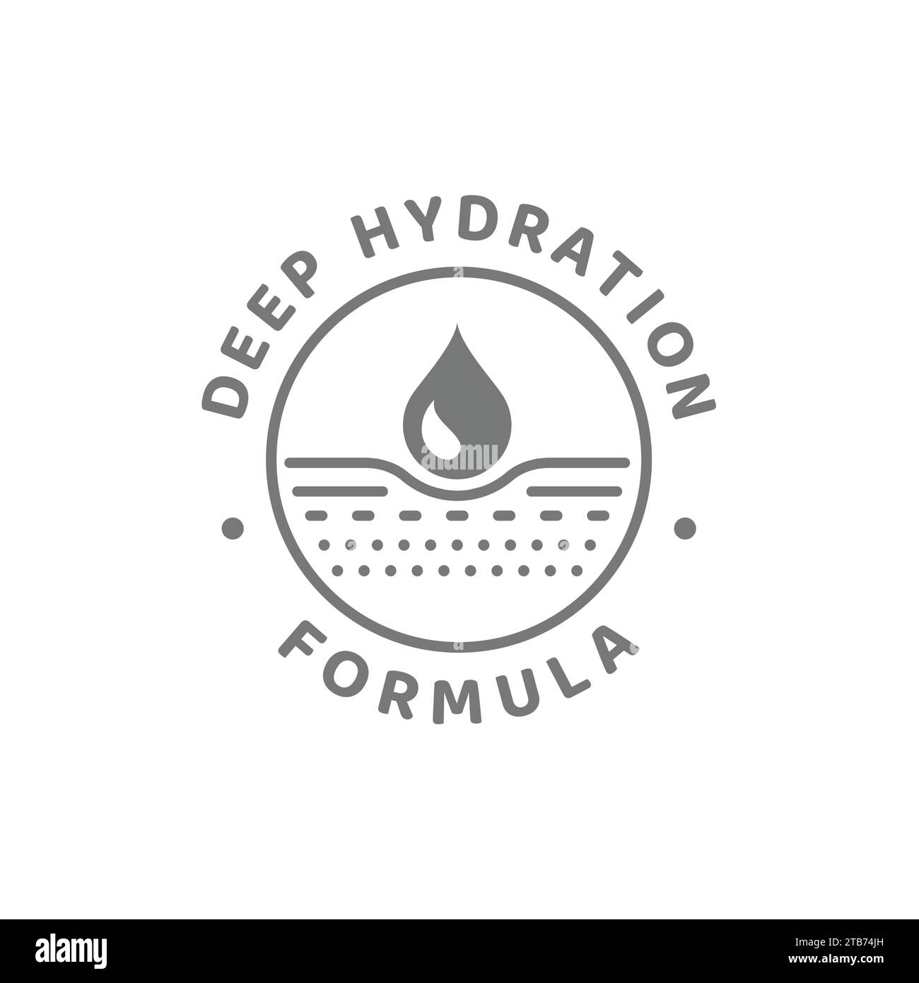 Formule d'hydratation profonde pour étiquette de cosmétiques de soins de la peau. Crème, lotion et tampon hydratant. Illustration de Vecteur