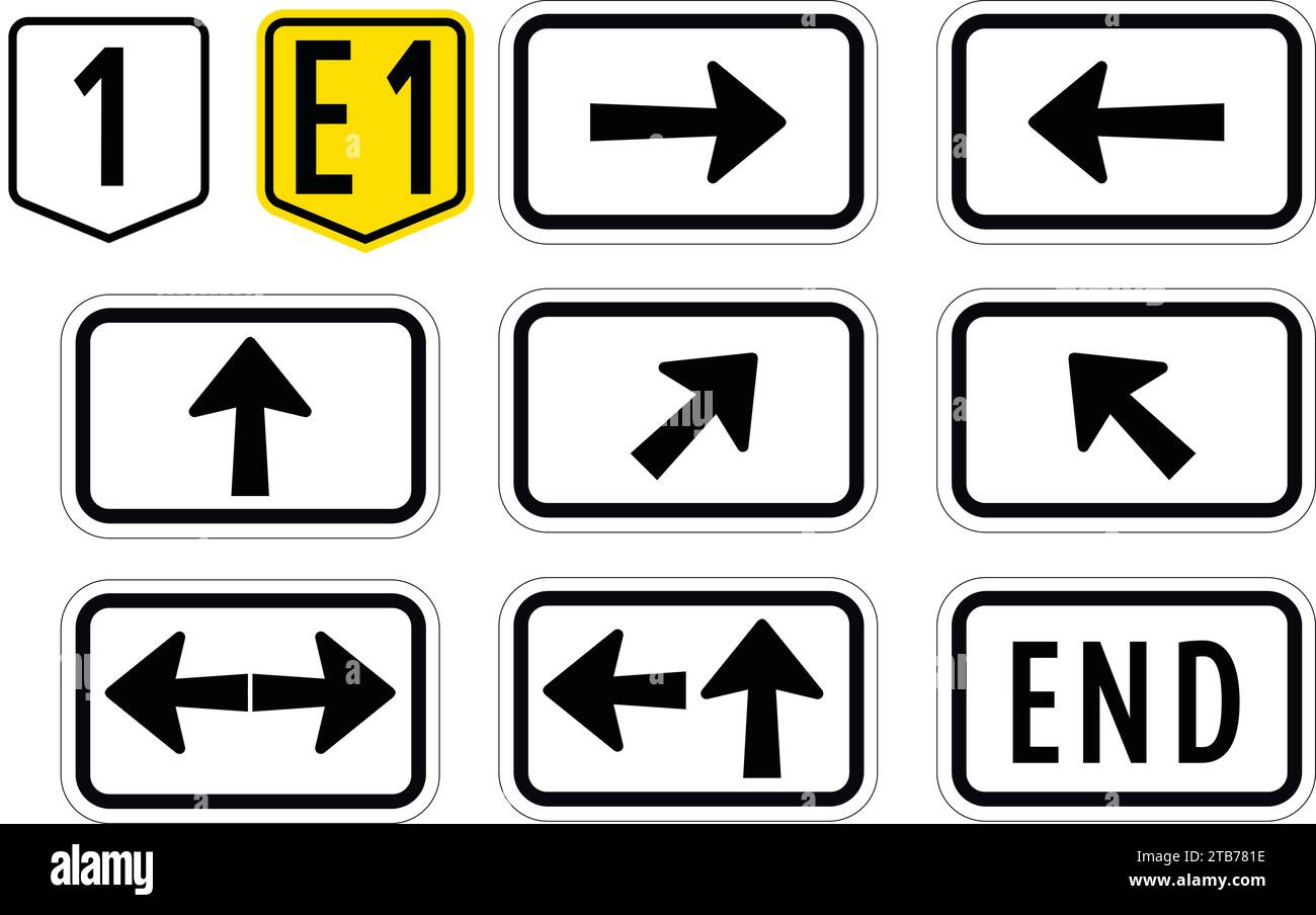 Panneaux de marquage d'itinéraire, panneaux de signalisation aux Philippines Illustration de Vecteur