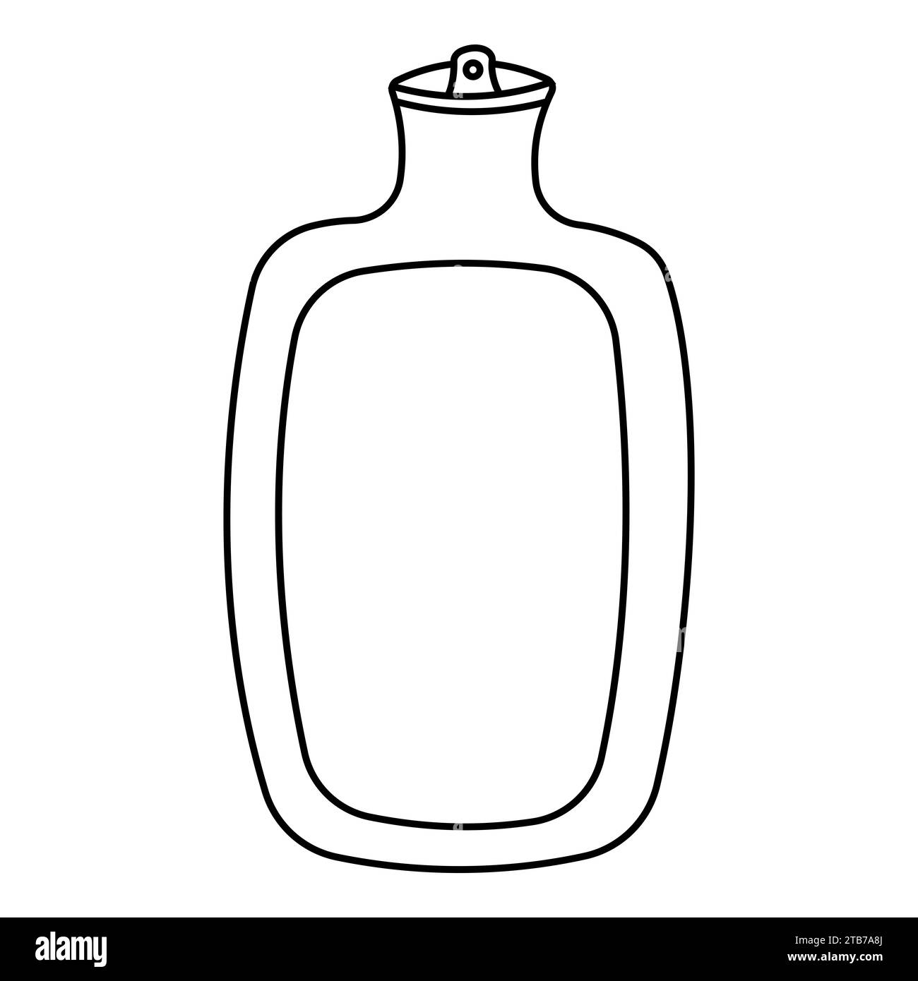 bouteille d'eau chaude menstruation spasme femme période ligne doodle coloration Banque D'Images