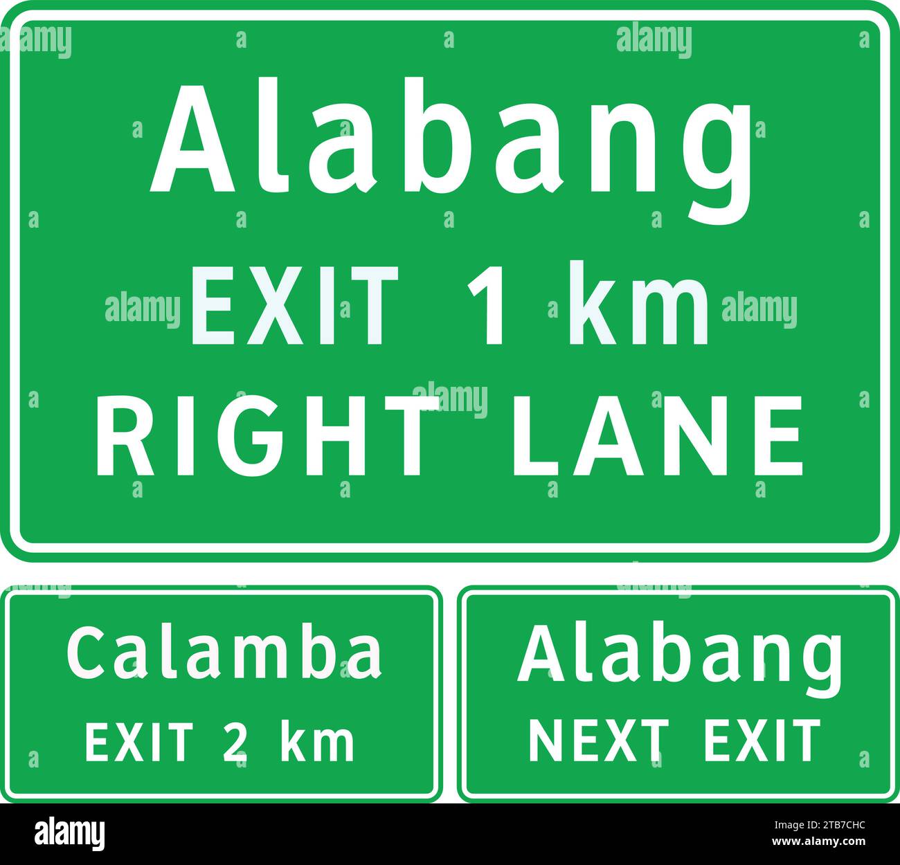 Panneaux de sortie avancés, panneaux routiers aux Philippines Illustration de Vecteur
