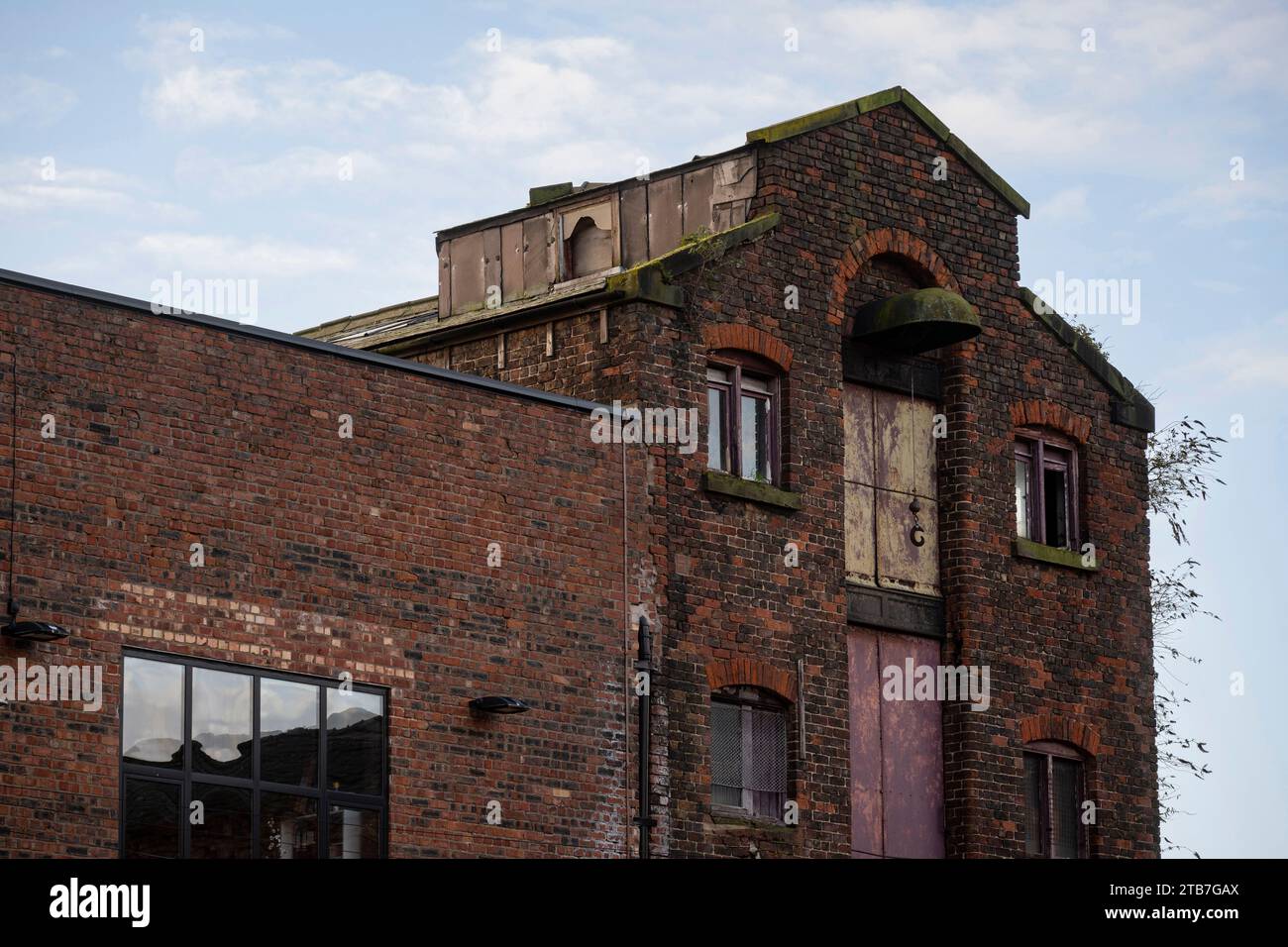 Derelict Warehouse, Blundell St, Liverpool, Royaume-Uni Banque D'Images