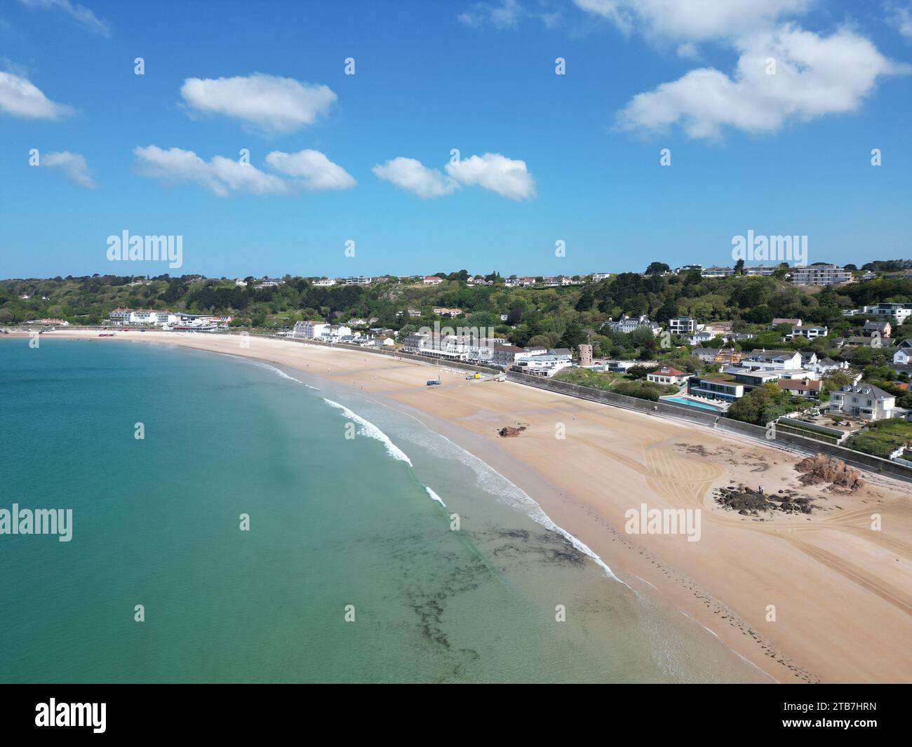 Drone des îles Anglo-Normandes de St Brelades, aérien Banque D'Images