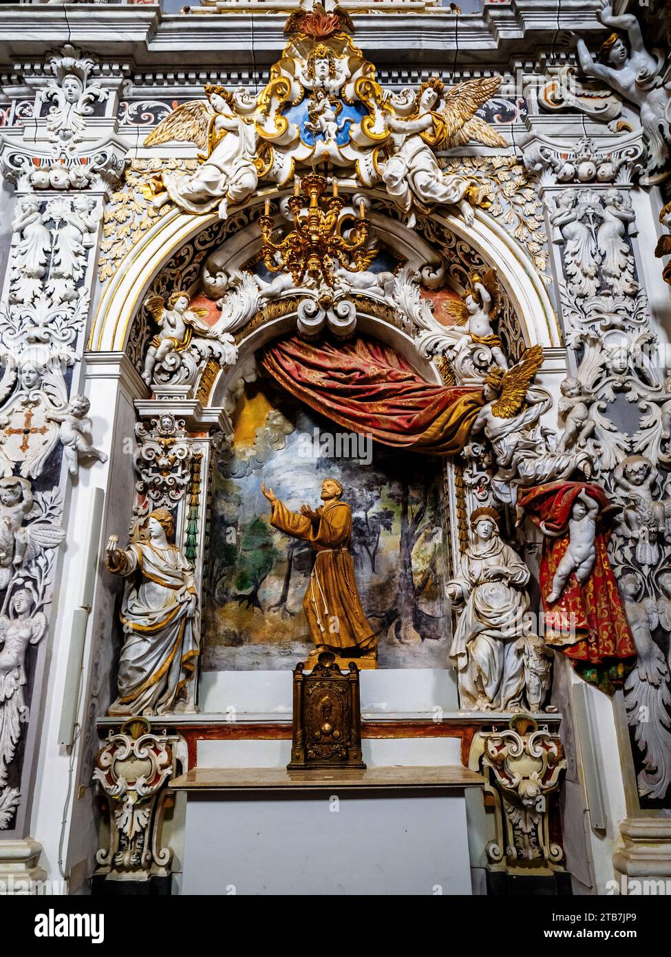 Cappella delle Stimmate (Chapelle de la Stigmata) dans la splendide église baroque de San Francesco d’Assisi à Mazara del Vallo - Sicile, Italie Banque D'Images